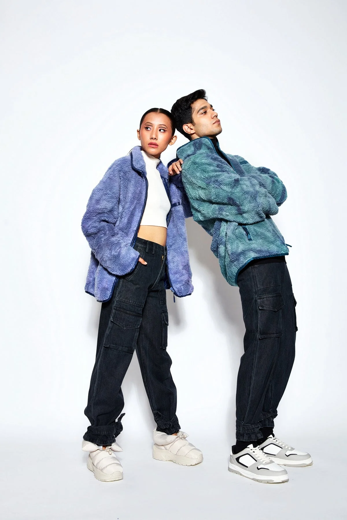 90s Baggy Denim Cargo Jeans- Black - Image 4