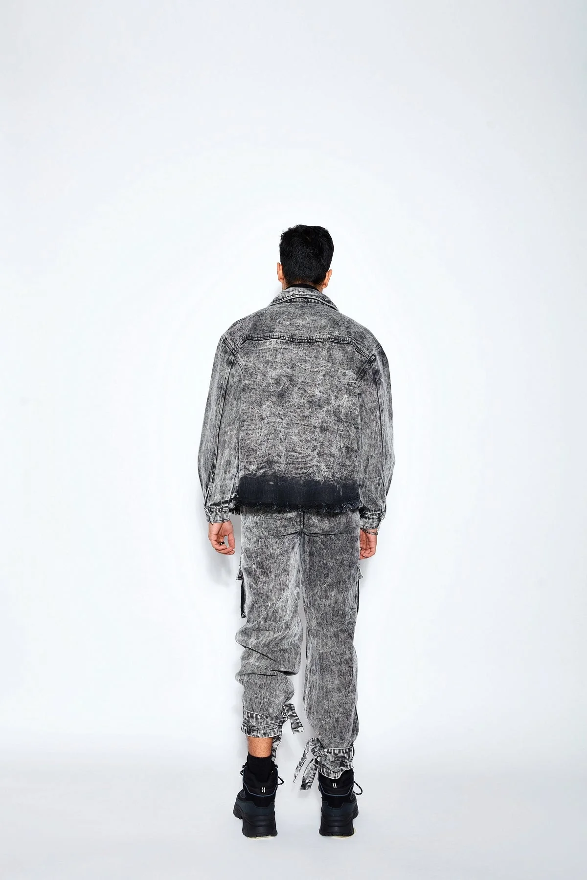 90s Baggy Denim Cargo Jeans- White - Image 2