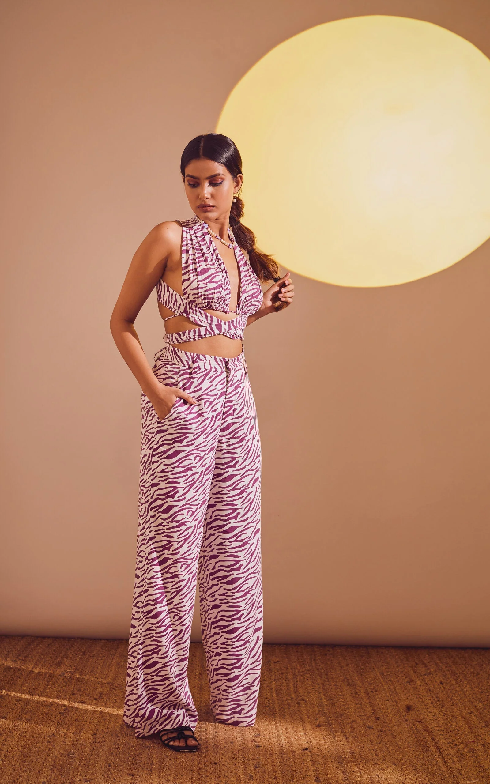 Abstract Print Trouser Lavender - Image 4