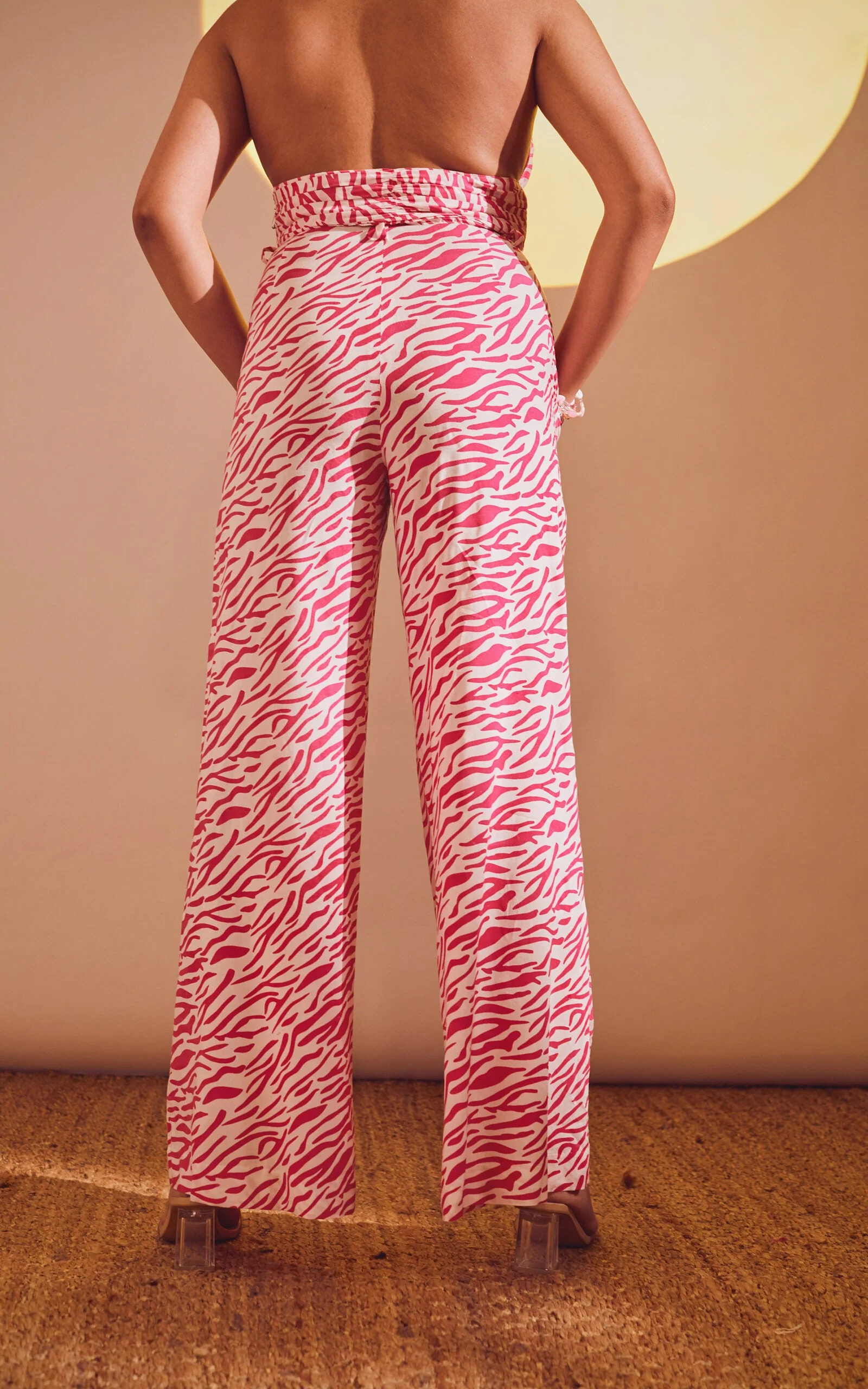 Abstract Print Trouser Pink - Image 3