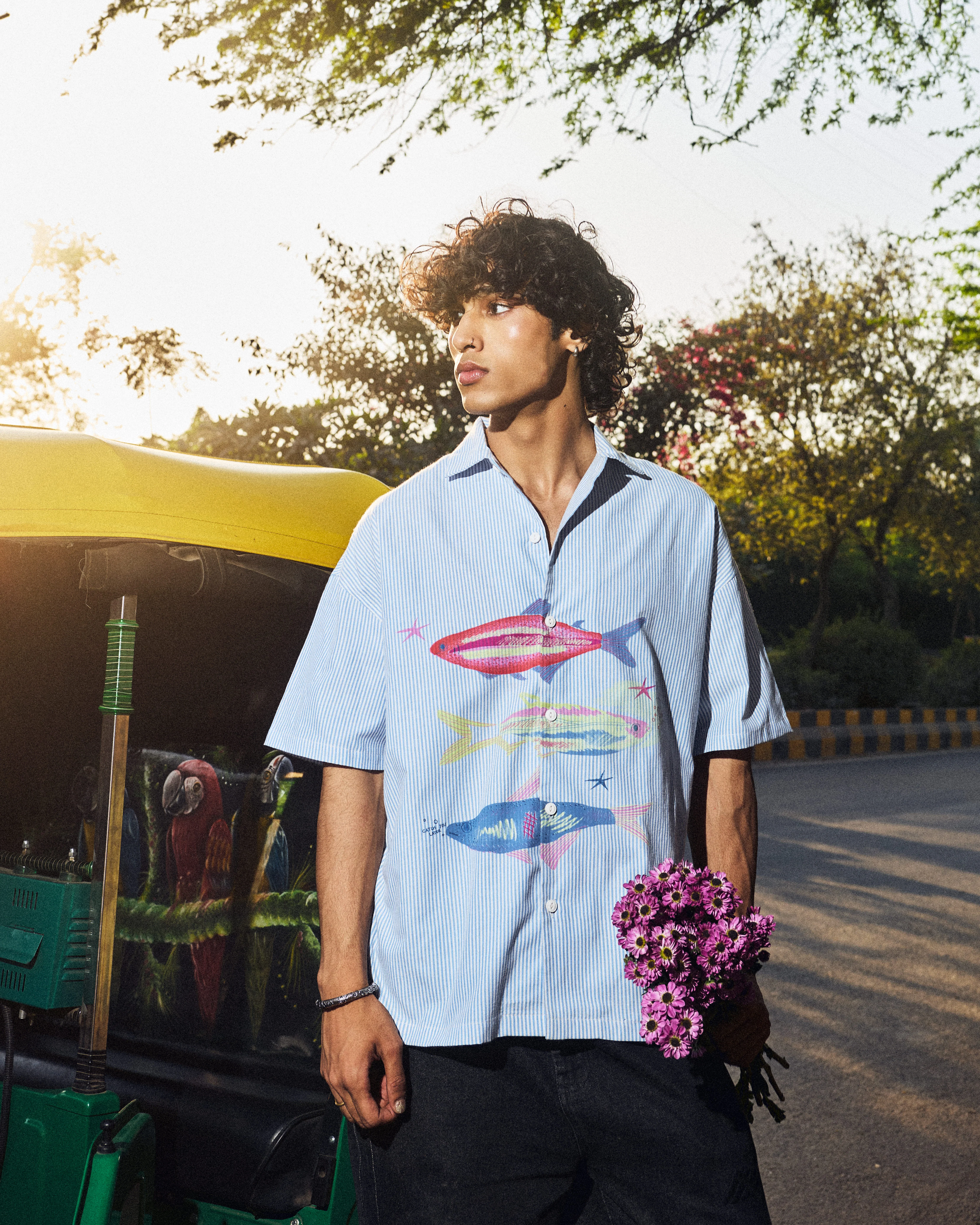 Azure Reef Striped Resort Shirt