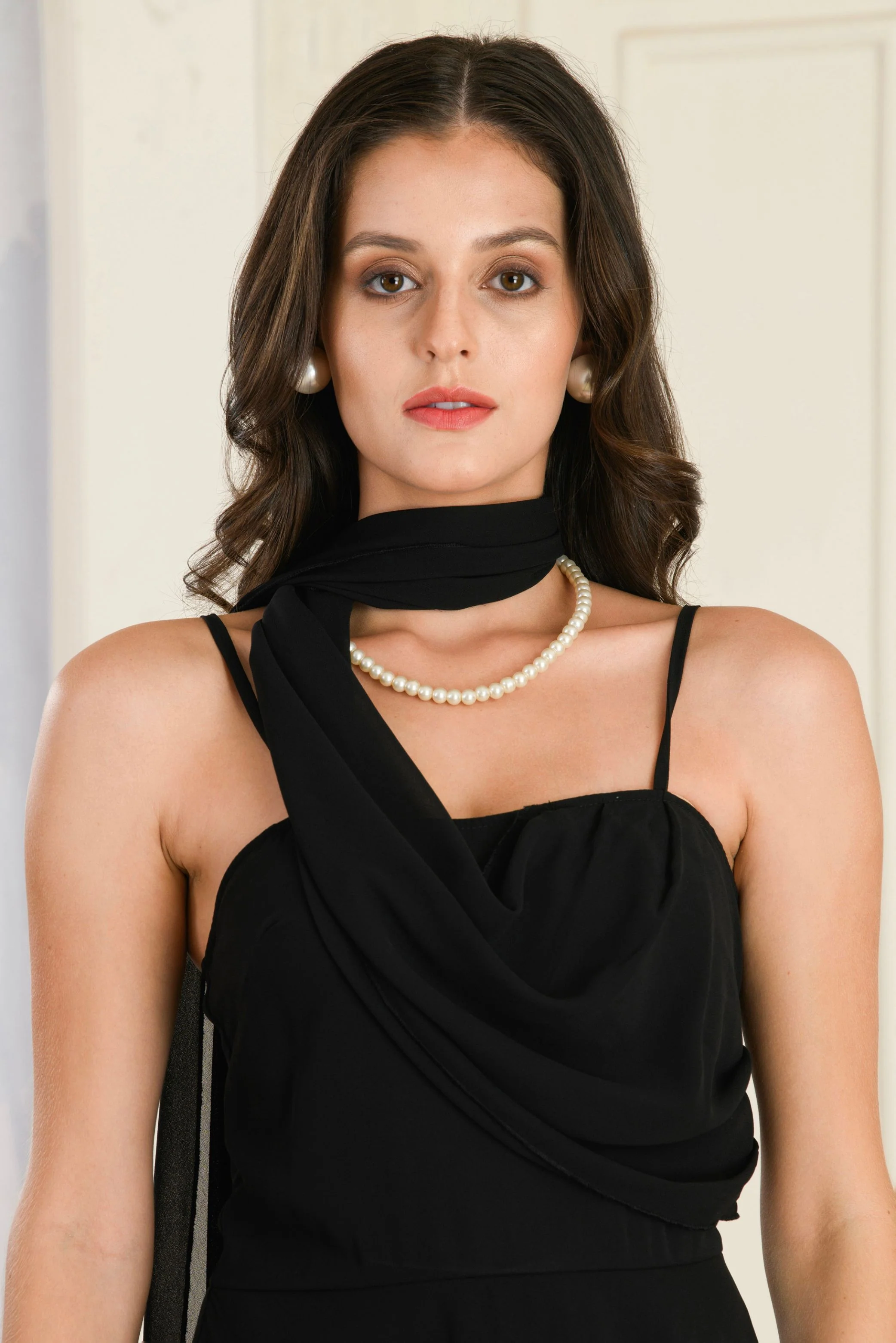 Back Draped Cowl Neck Mini Dress - Image 2