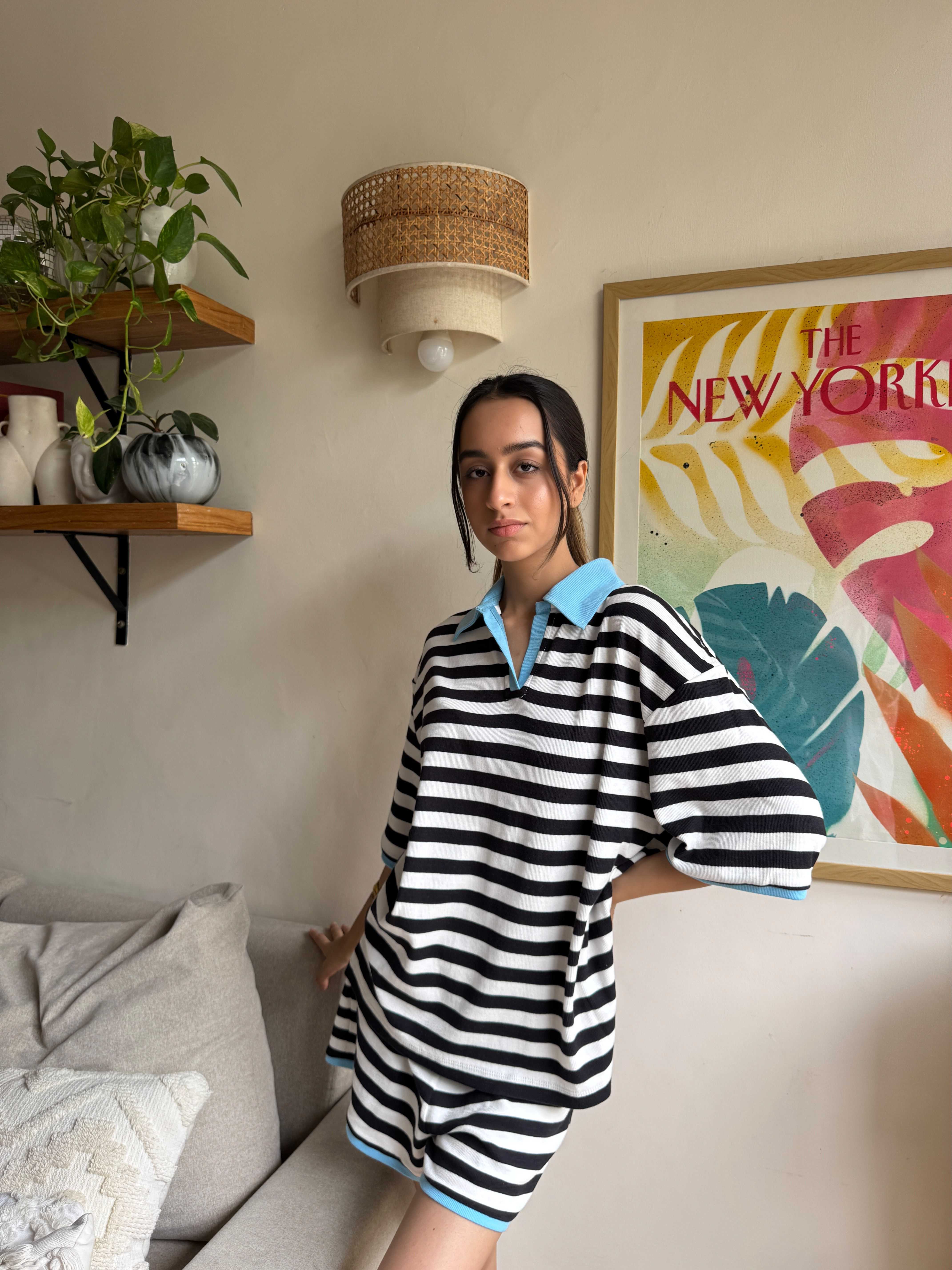 Black and White Striped Lounge Co-ord Set - Image 3