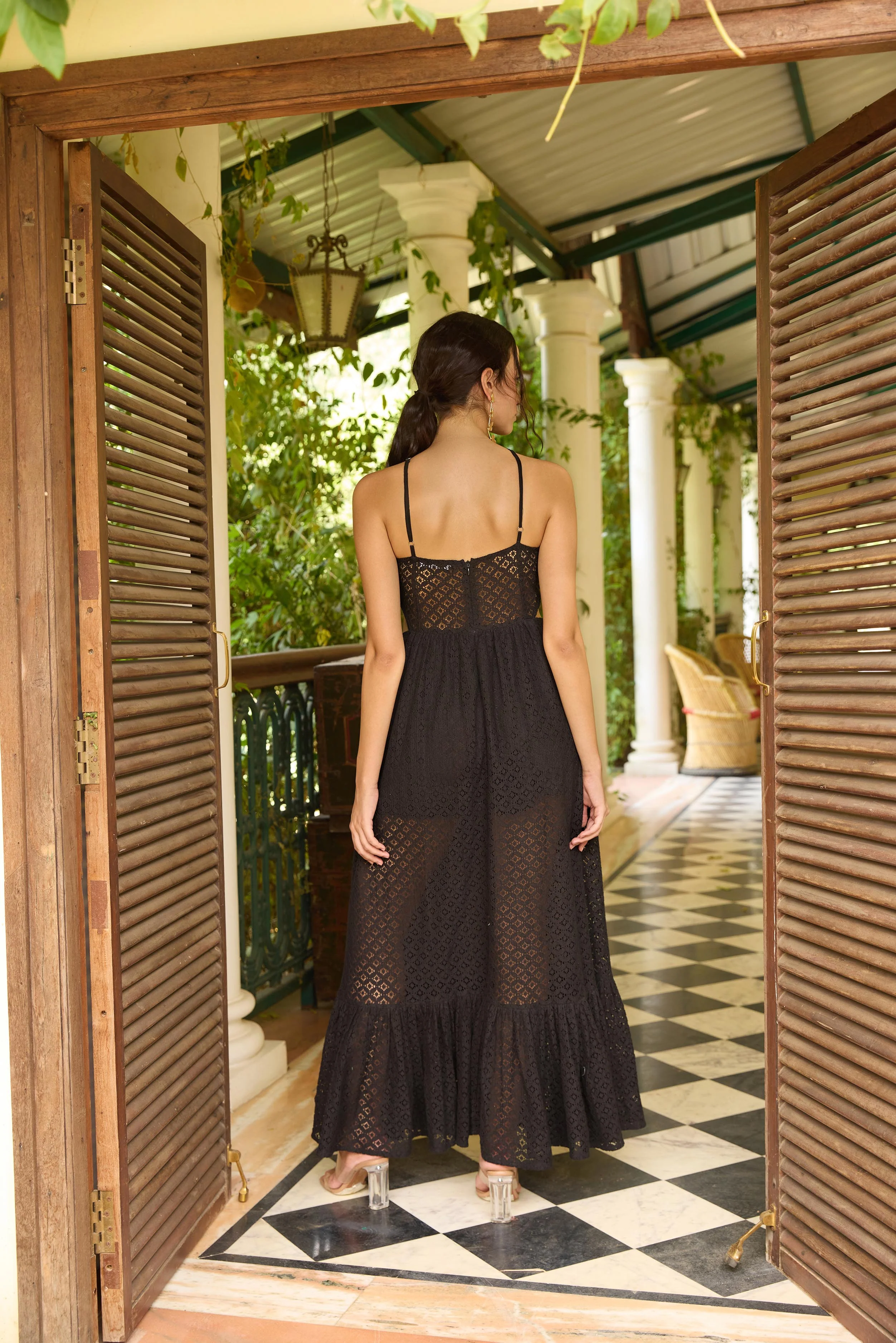 Black Halter Neck Maxi Dress With Cutout Detail - Image 5