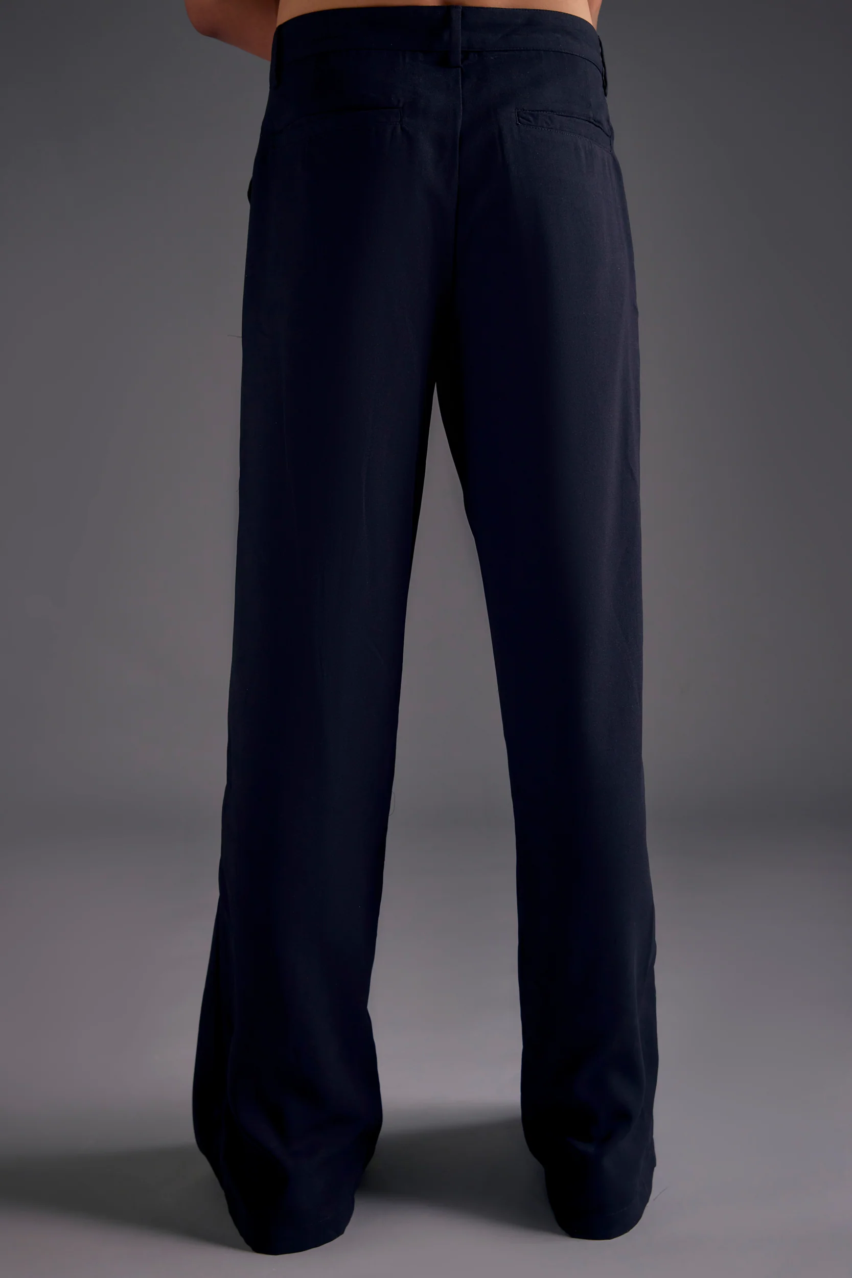 Black Heathermoss Front Pleated Trousers - Image 4