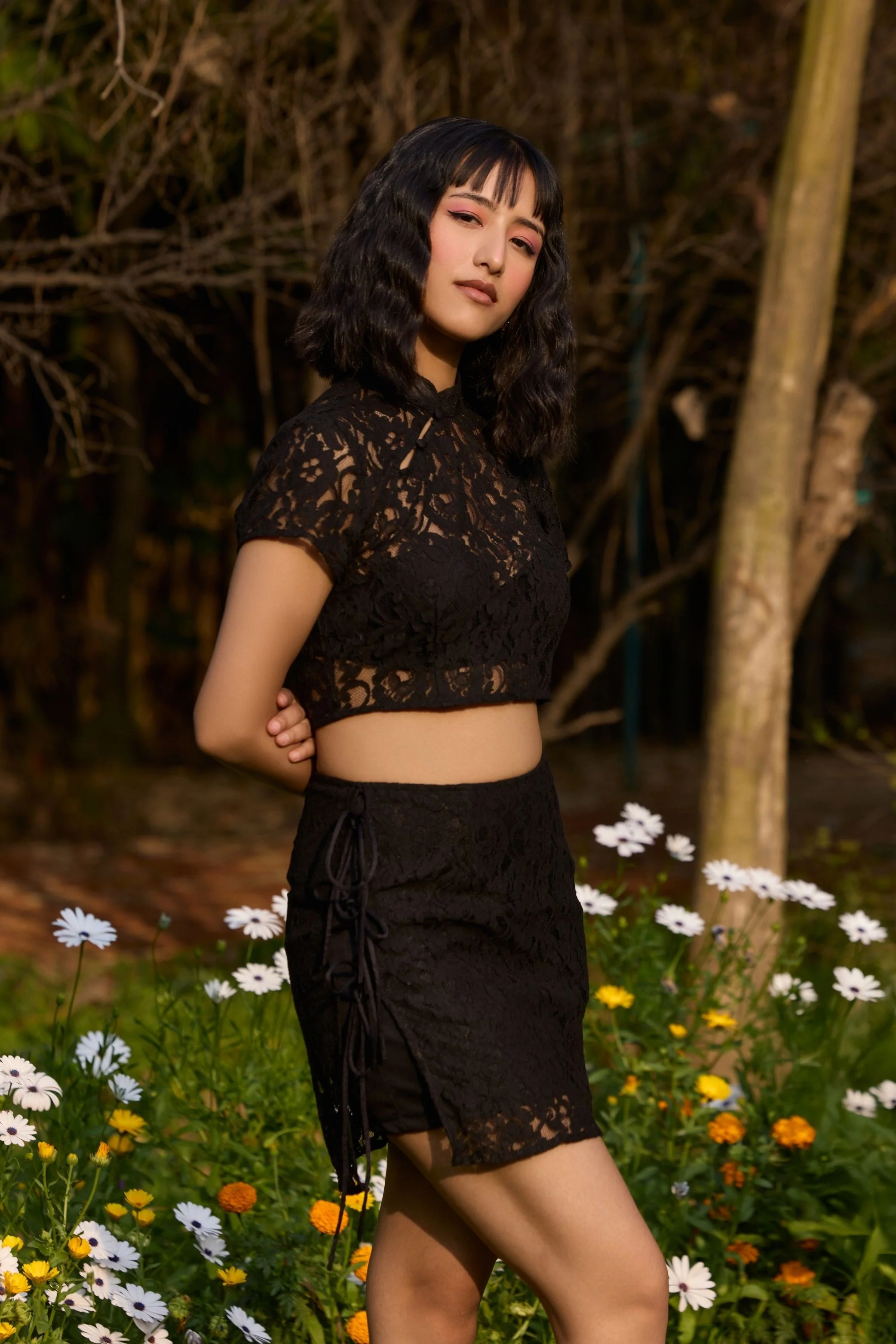 Black Lace Crop Top - Image 4