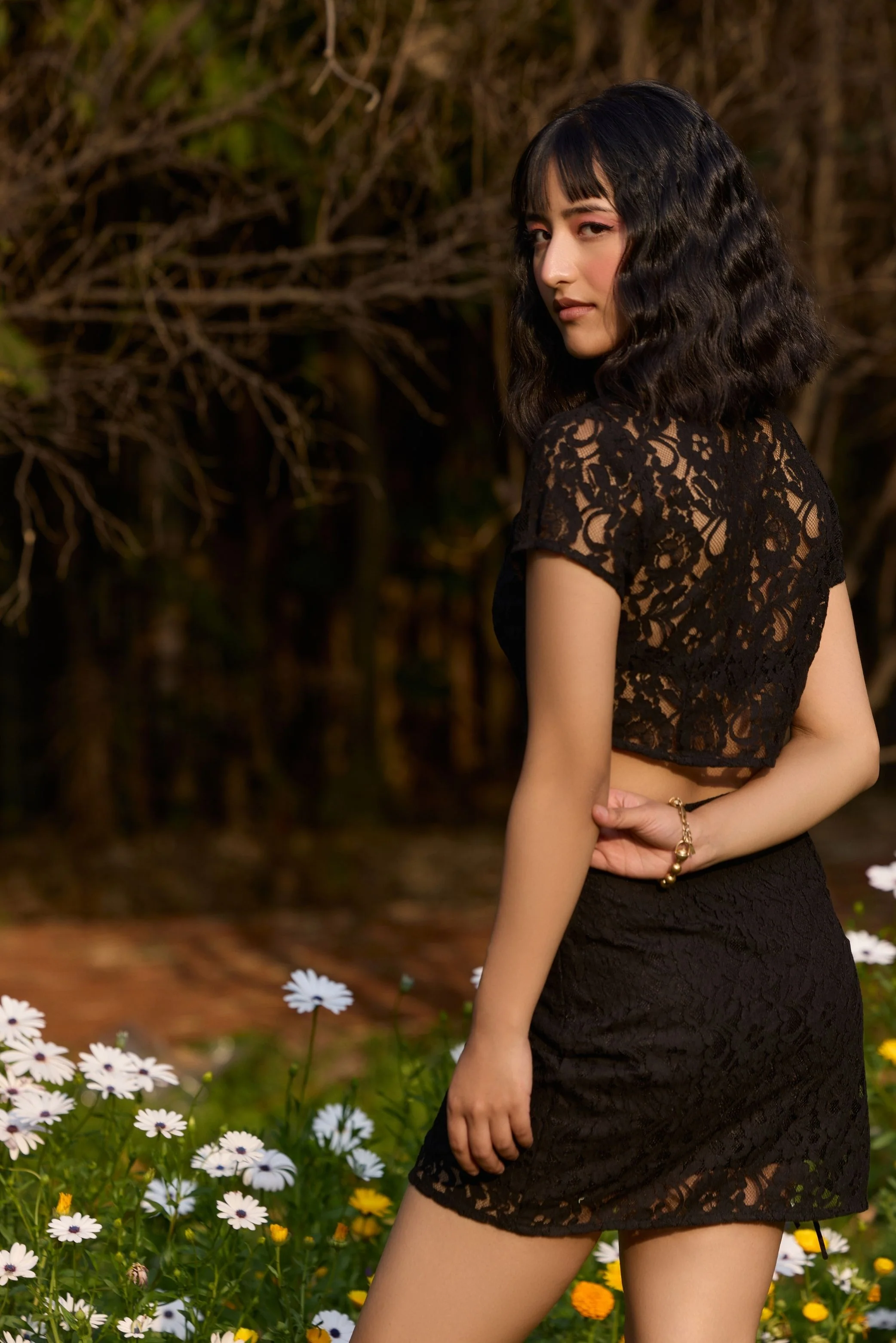 Black Lace Crop Top - Image 5