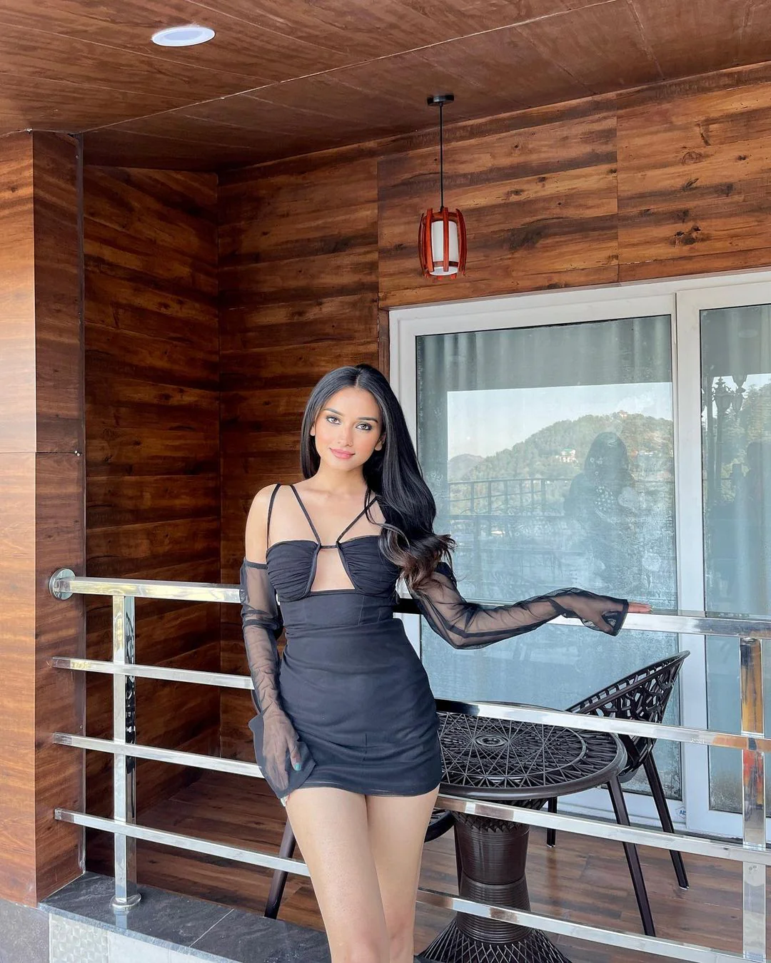 Black Mini Dress With Gathered Bust Detail - Image 7