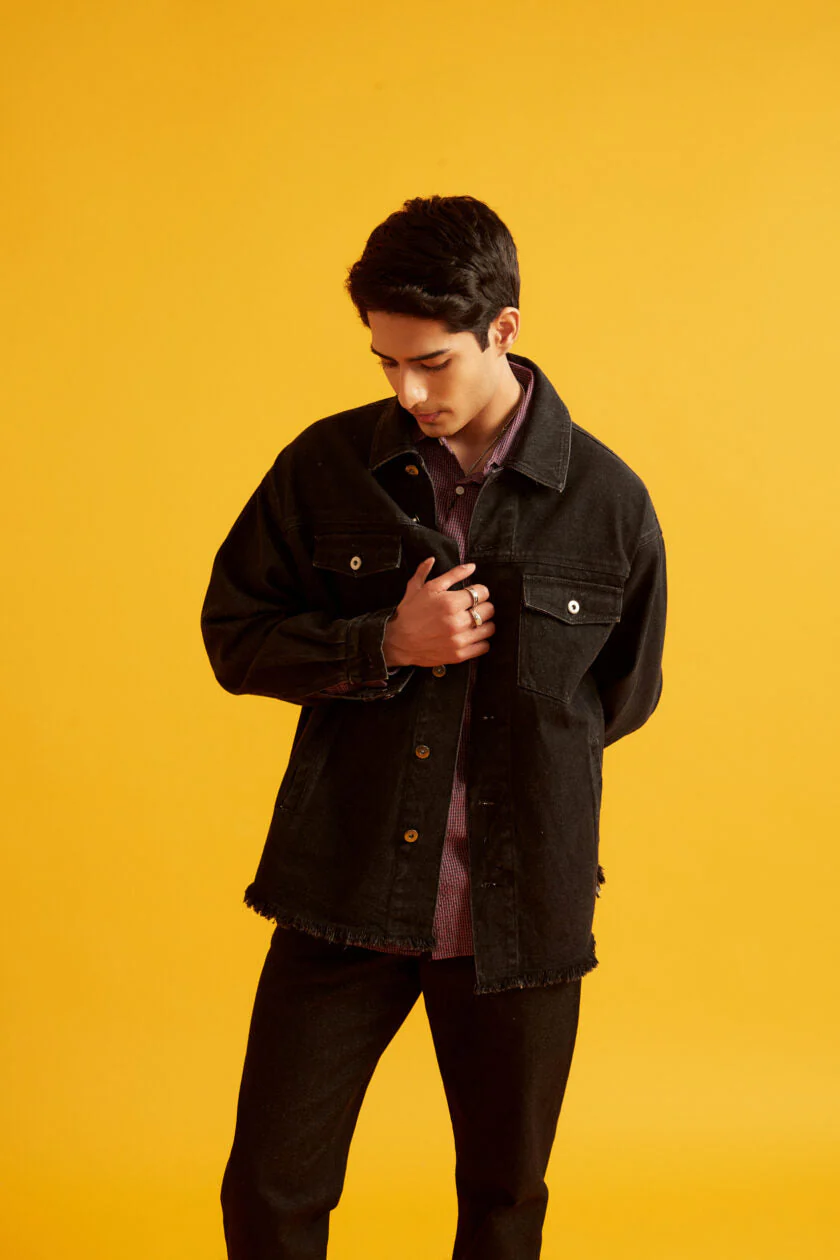 Black Oversized Denim Jacket - Image 2