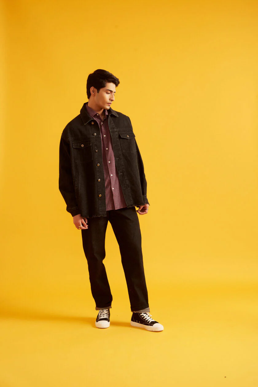 Black Oversized Denim Jacket - Image 3