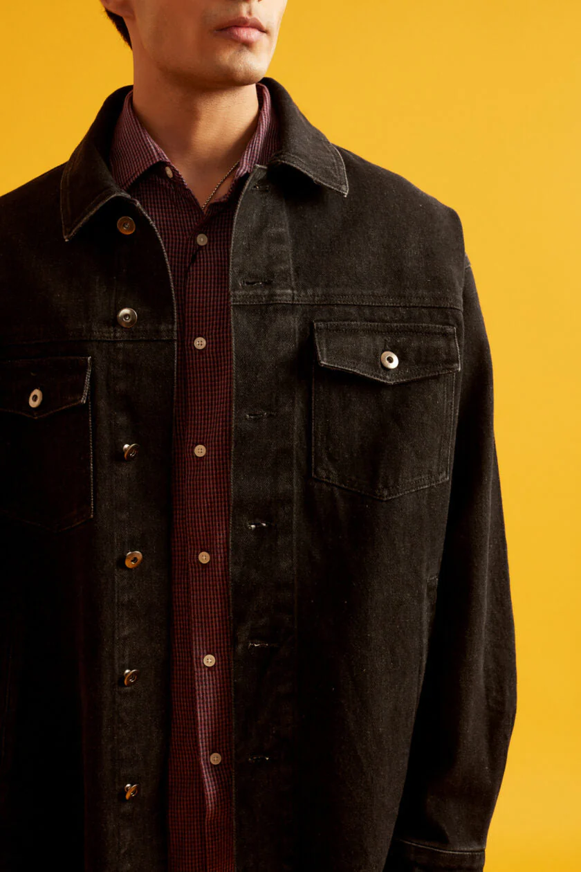 Black Oversized Denim Jacket - Image 5