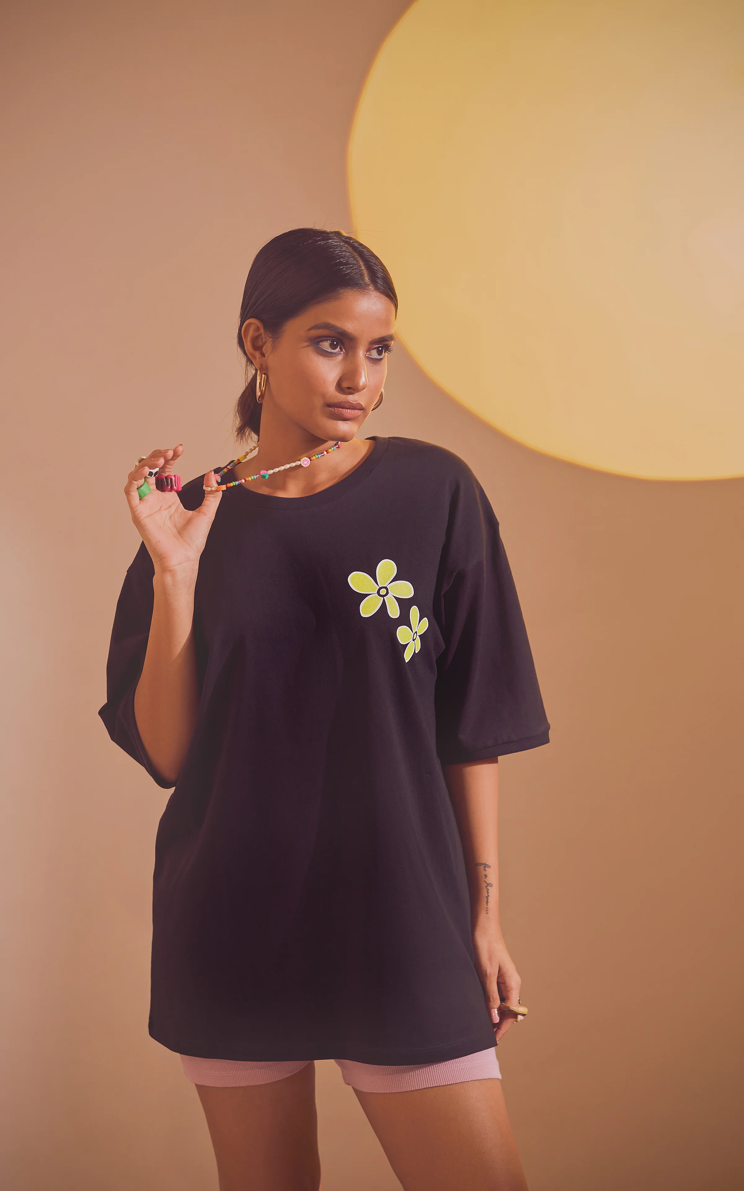 Black Oversized Printed Round Neck T-Shirt (If you’re looking for a sign) - Image 4
