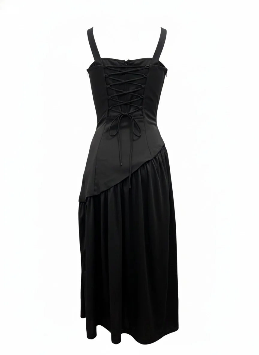 Black Sleeveless Slit Maxi Dress - Image 3
