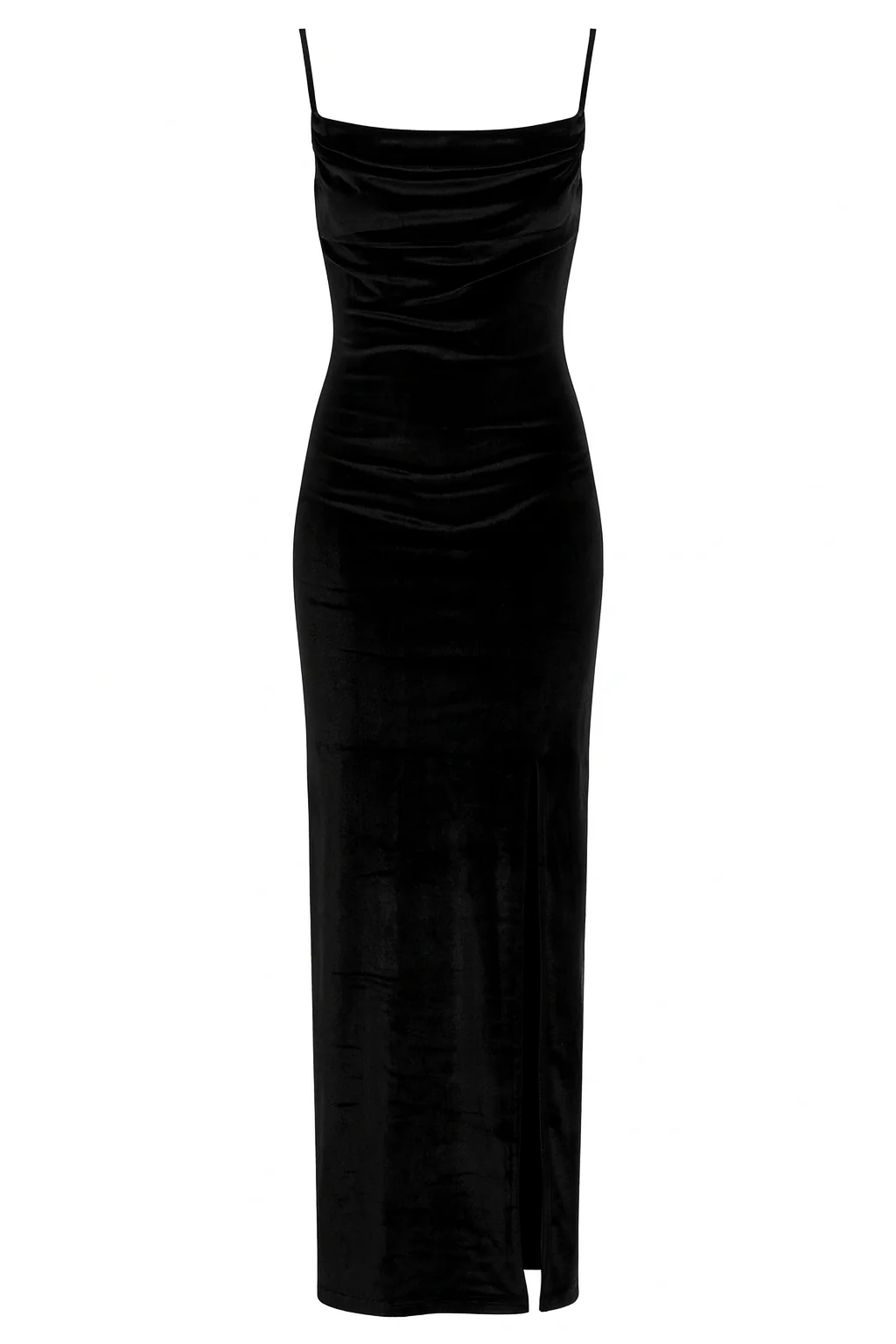 Black Velvet Cowl Neck Dress - Image 5