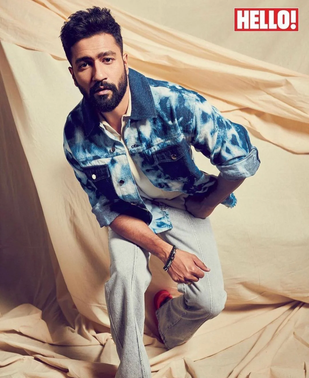 Blue and White Tie-Dye Effect Oversized Jacket - Image 6