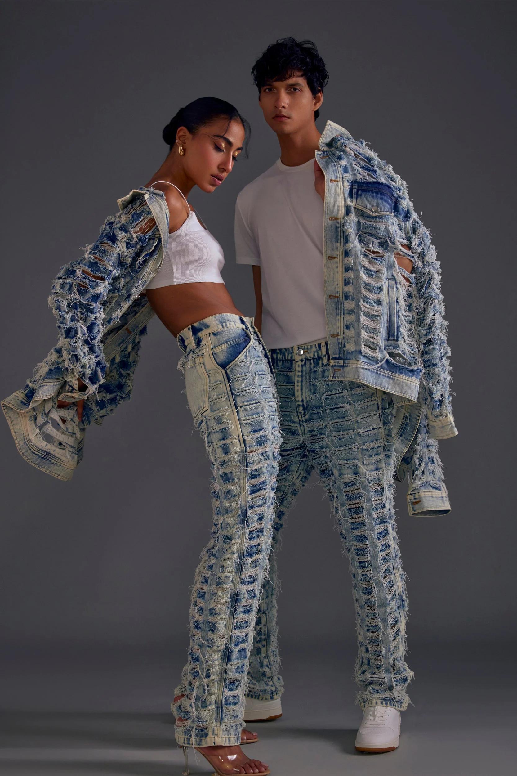 Blue Distressed Denim Jeans - Image 5