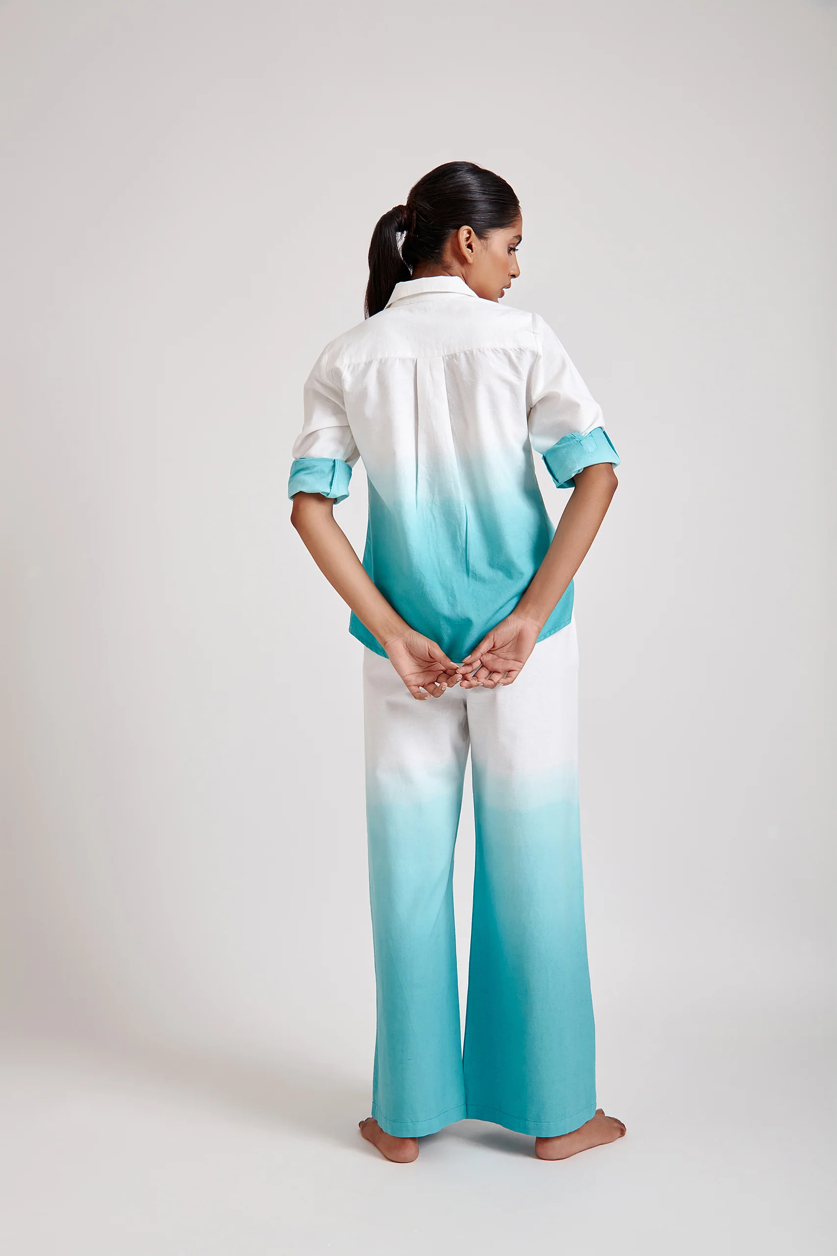 Blue Ombre oversized shirt and Trouser Set - Image 4