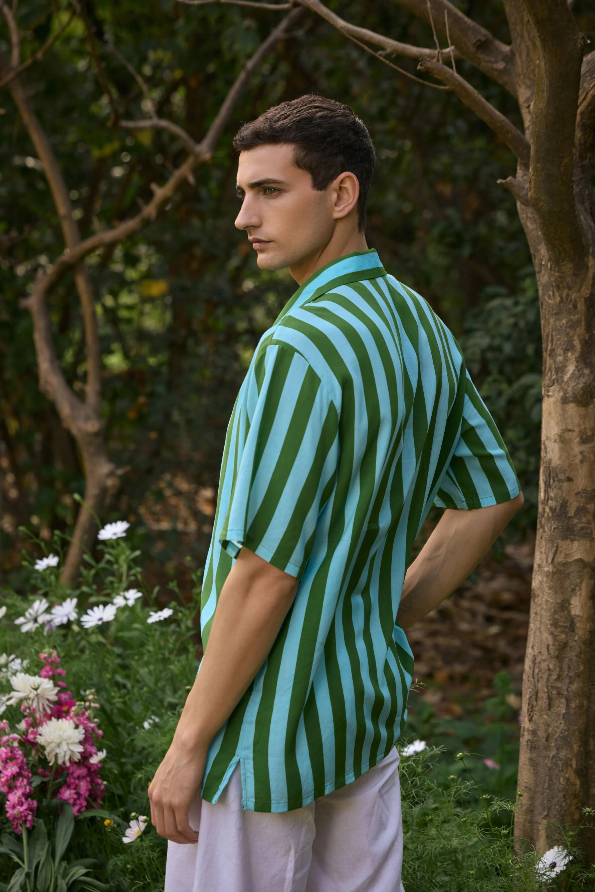 Vibrant Green-Striped Shirt - Image 4