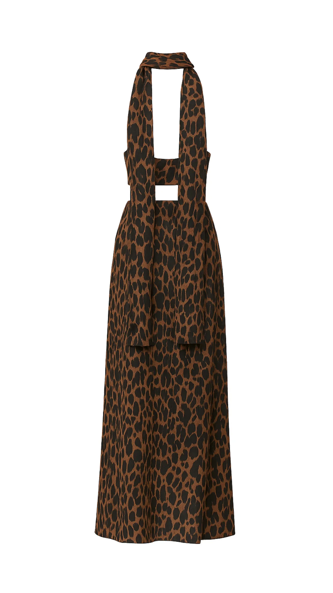 Brown Animal Print Tube Top & Maxi Skirt with Scarf - Image 4