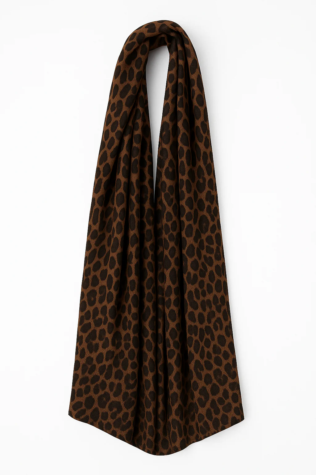Brown Animal Print Tube Top & Maxi Skirt with Scarf - Image 5