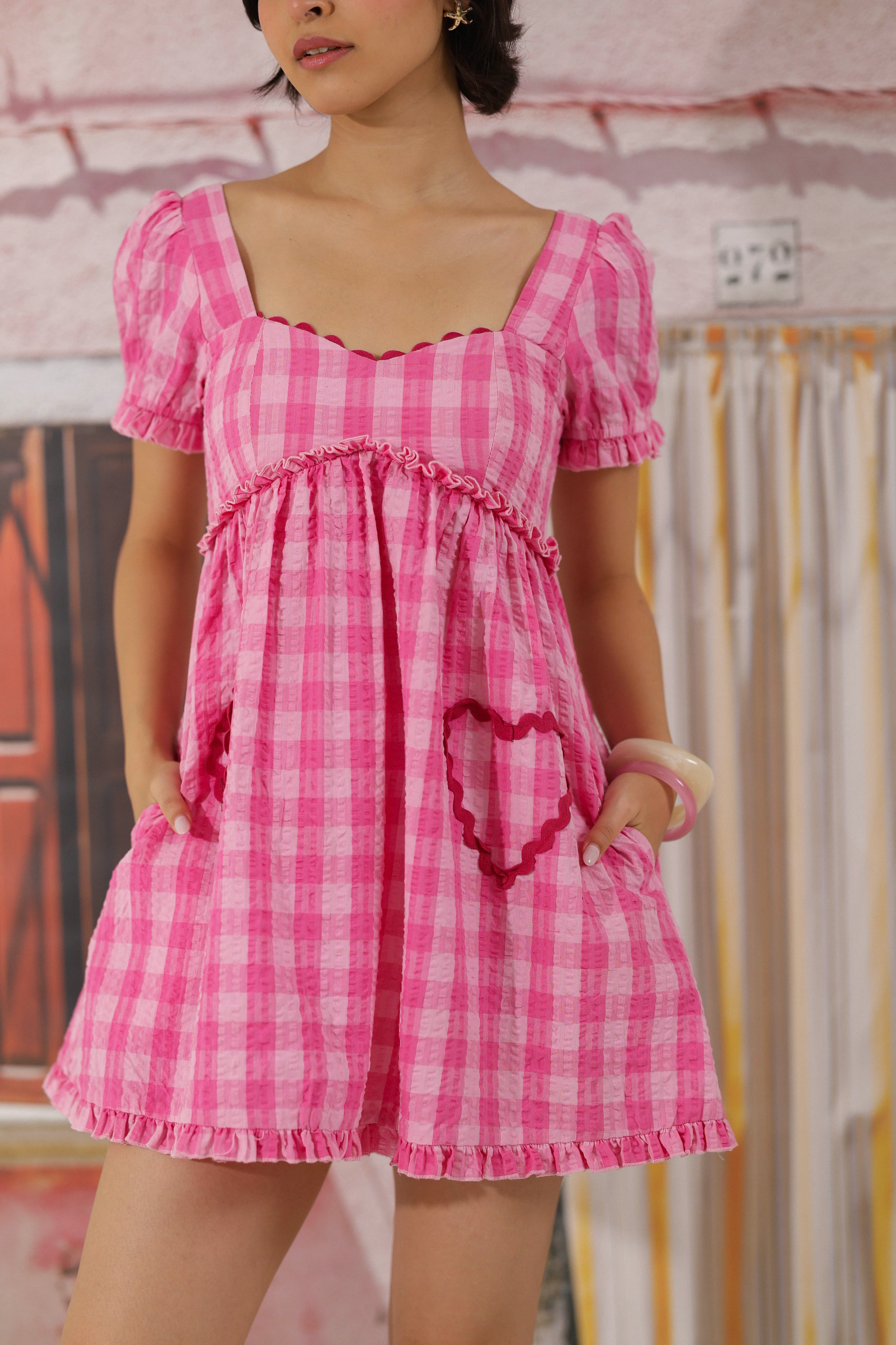 Candy Crush Check Mini Dress - Image 3