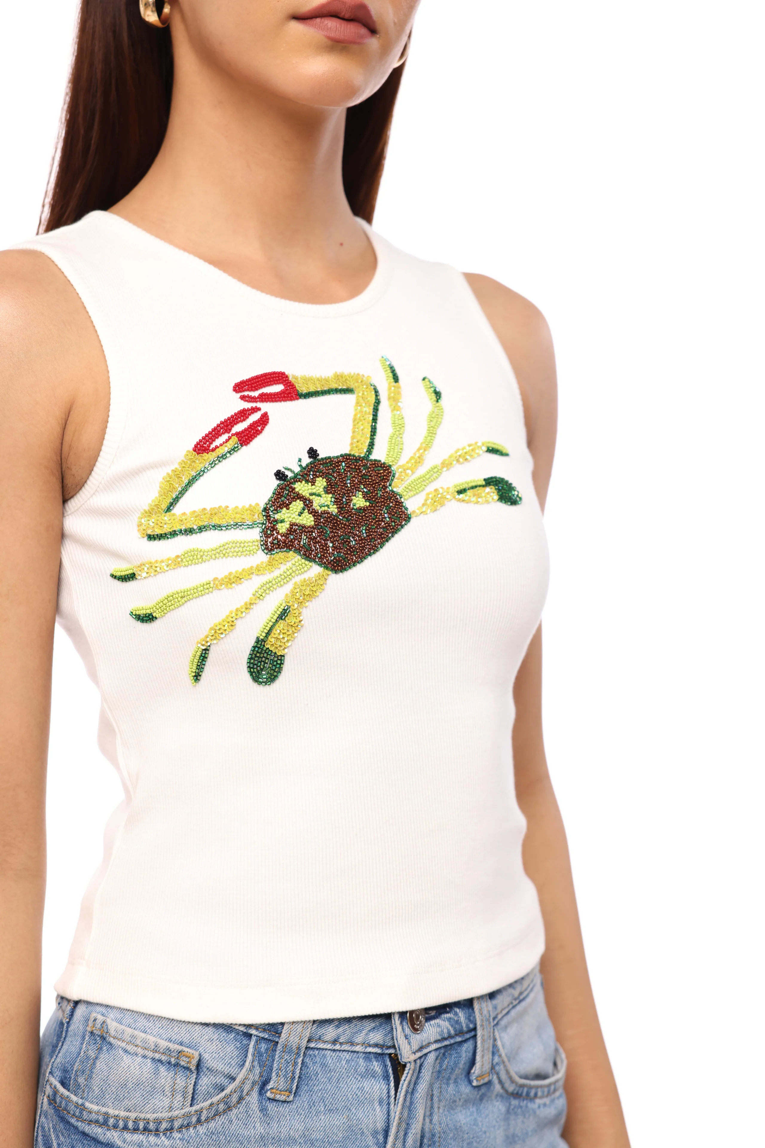 Coastal Crab Beaded Tank - Image 4