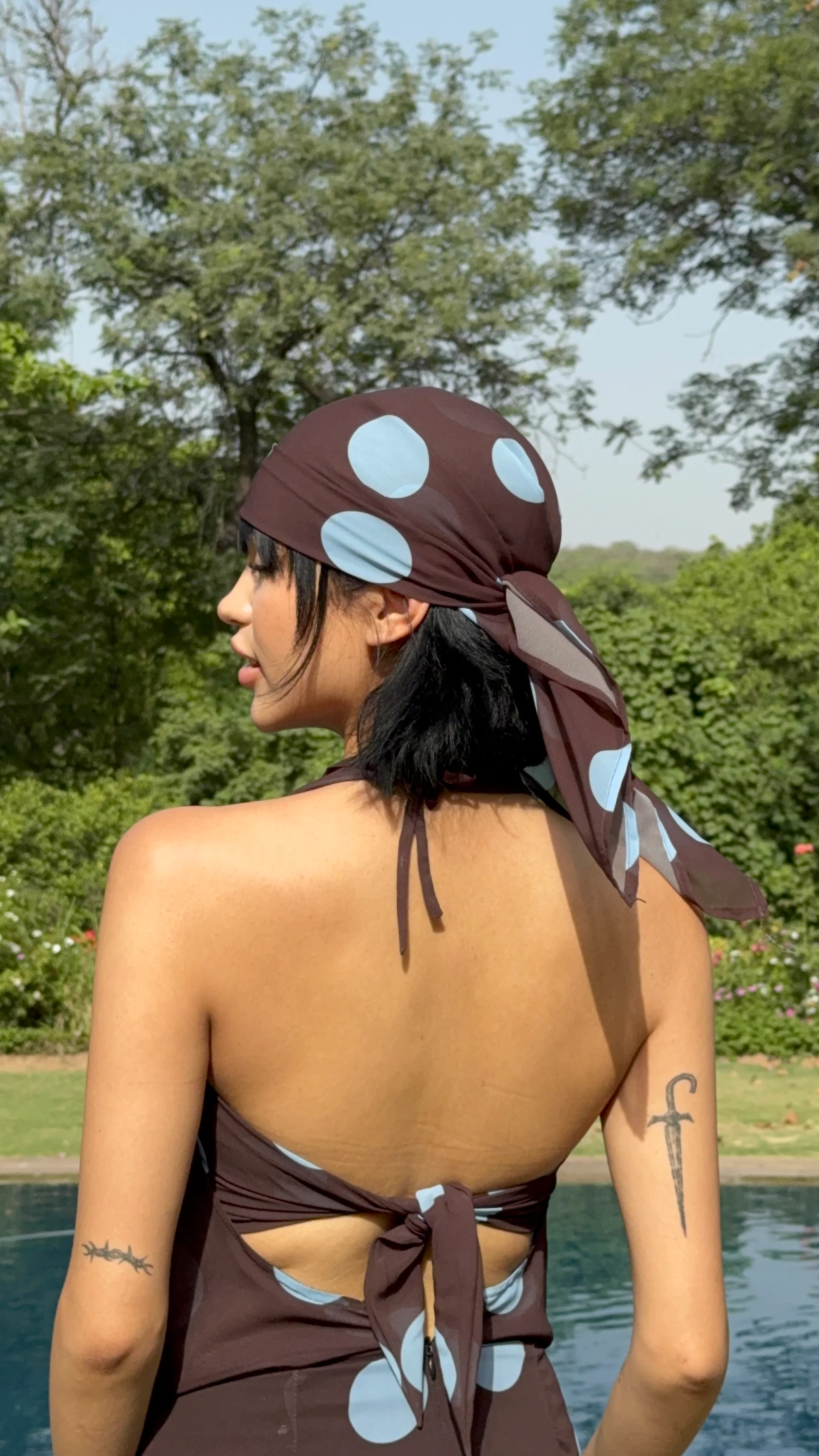 Cocoa Sky Polka Scarf - Image 2