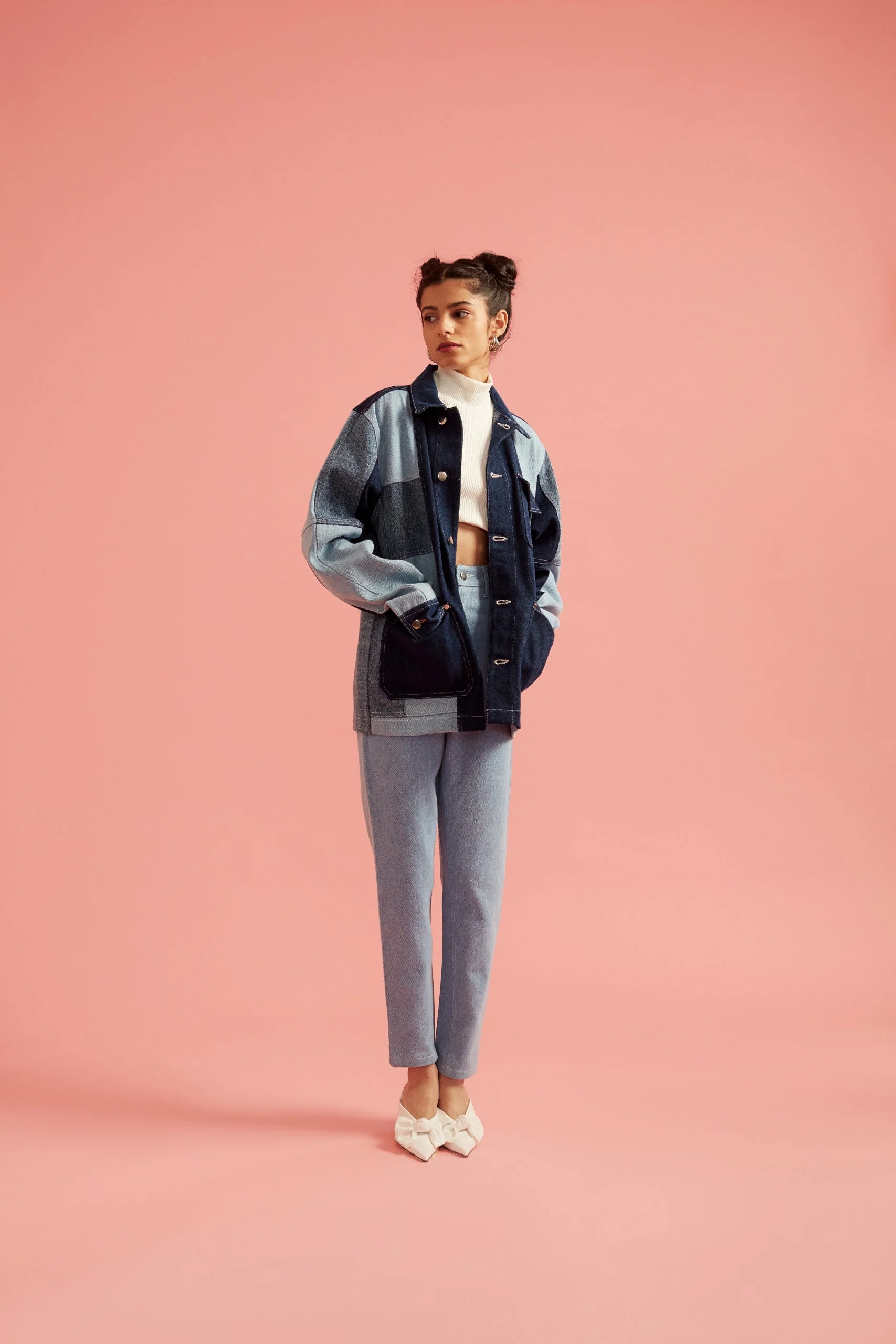 Colorblock Denim Jacket - Image 2