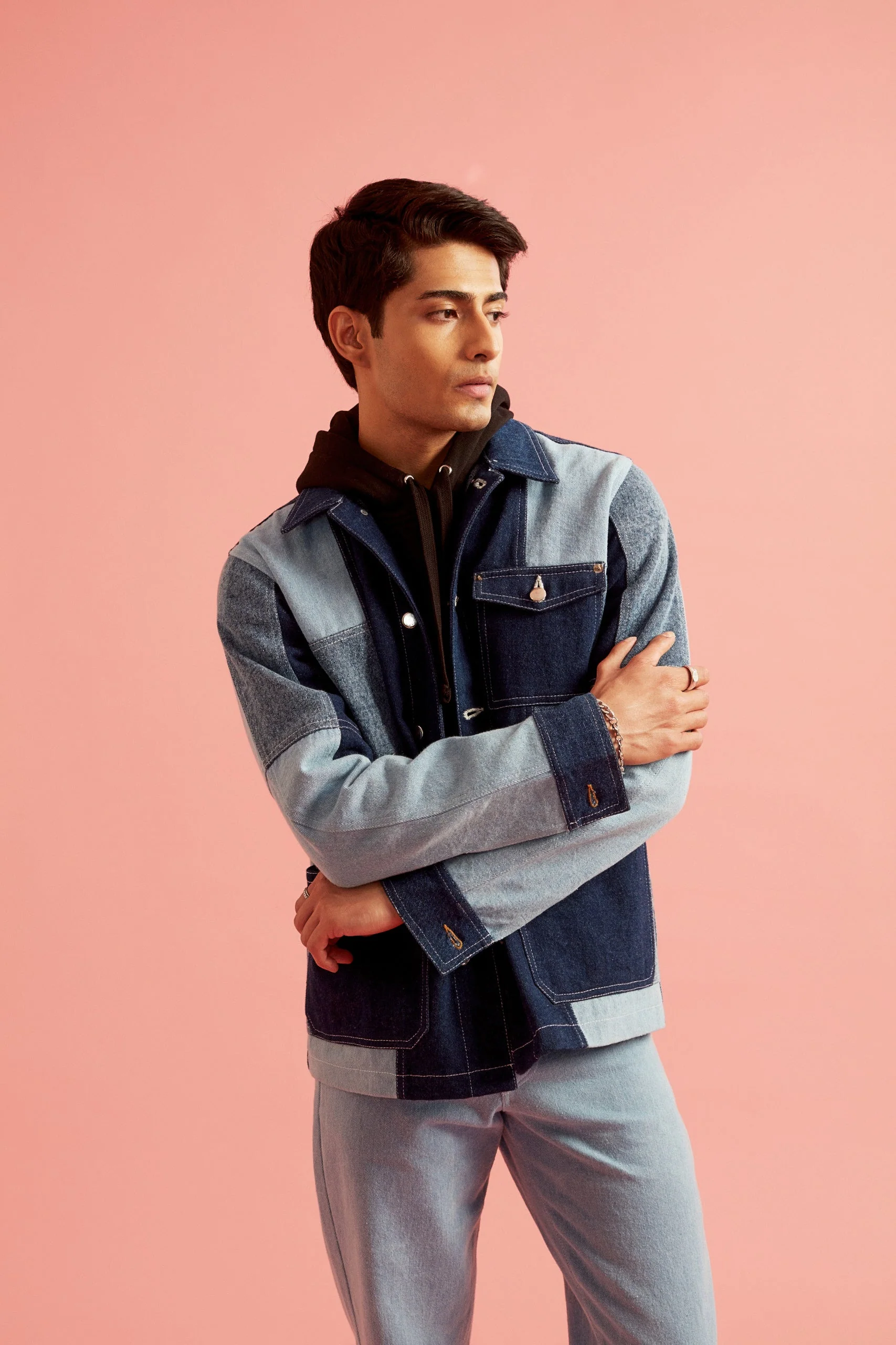 Colorblock Denim Jacket - Image 5
