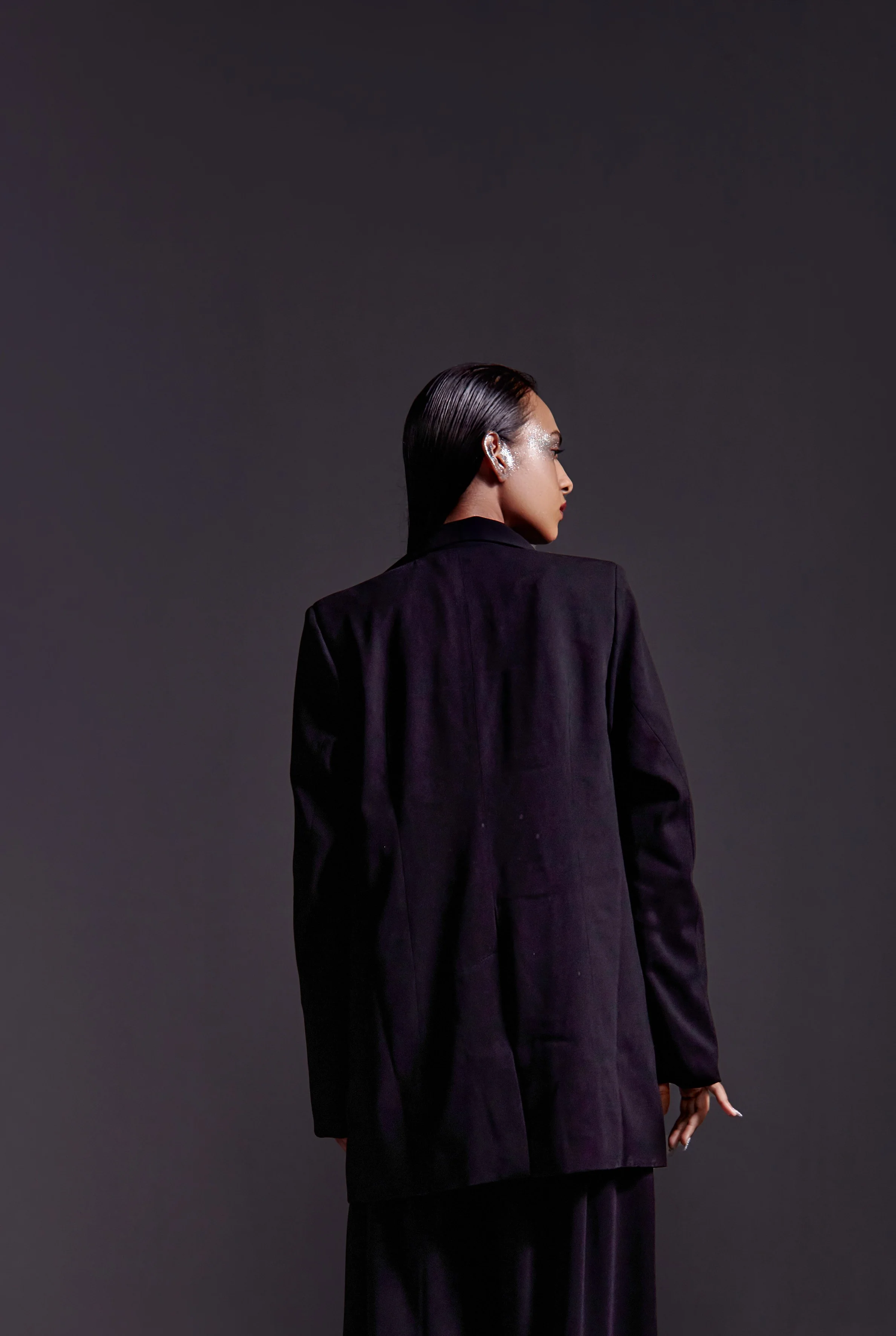 Oversized Double Breasted Blazer-Black - Image 4