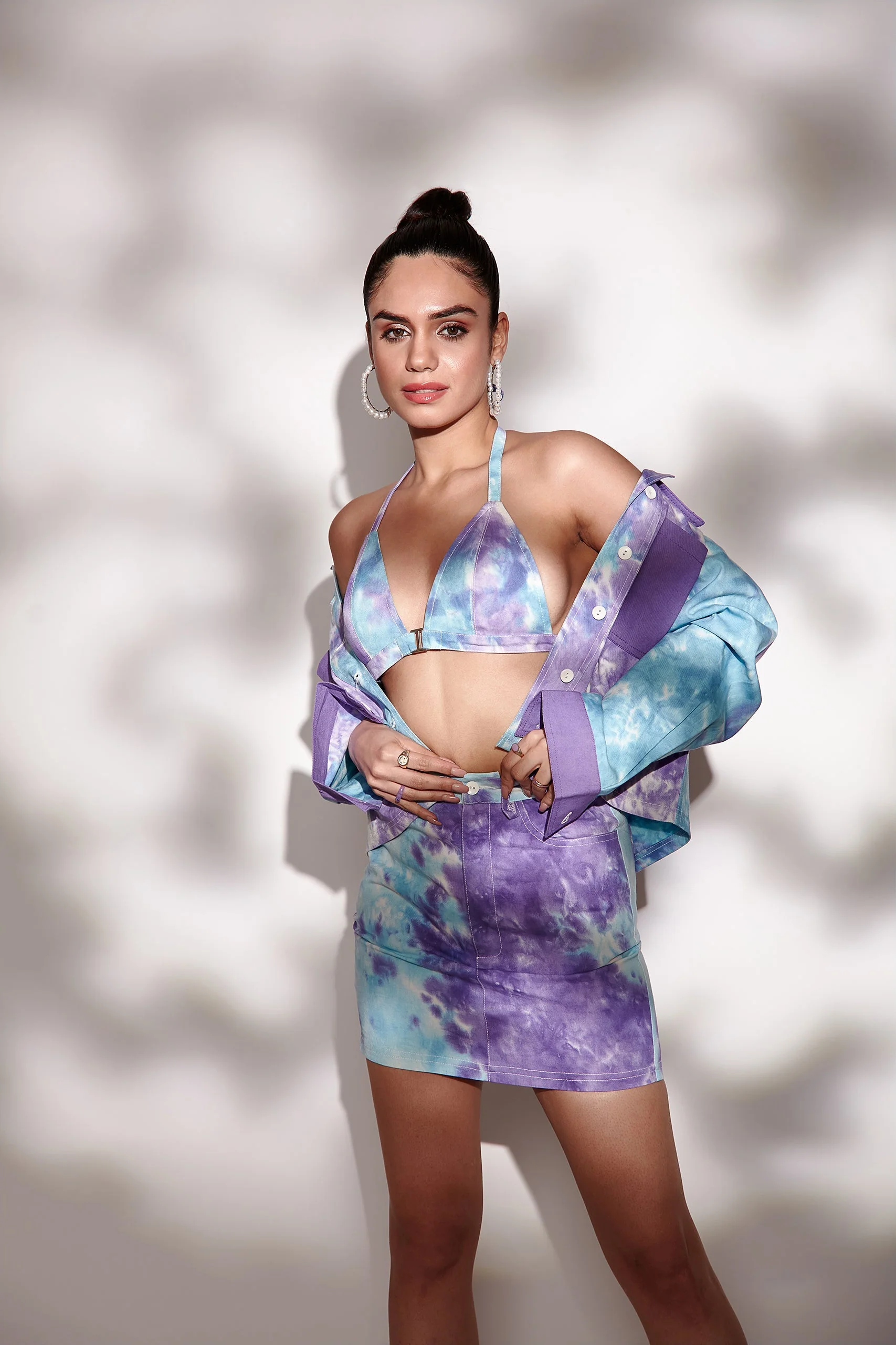 Blue Tie & Dye Twill Bralette Top - Image 7