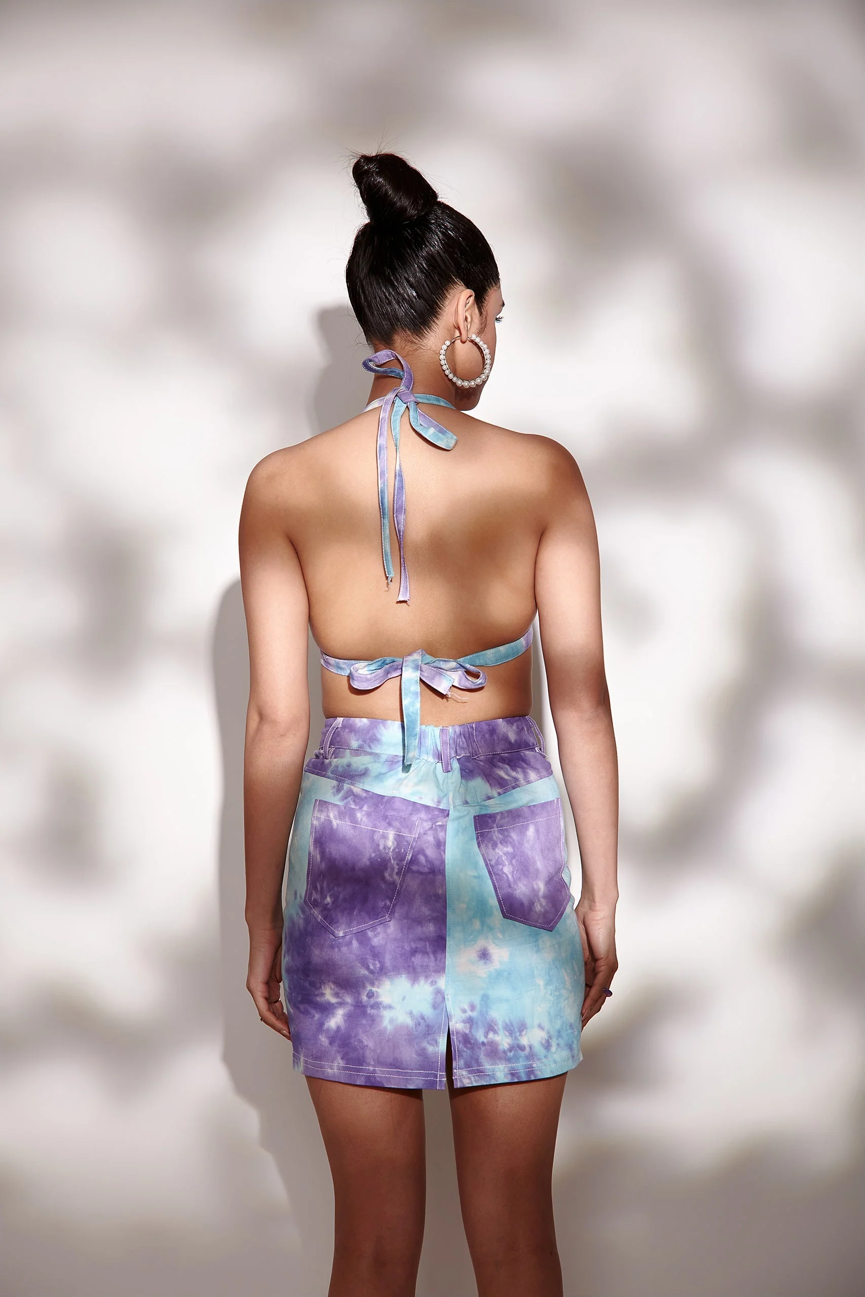 Blue Tie & Dye Twill Bralette Top - Image 8