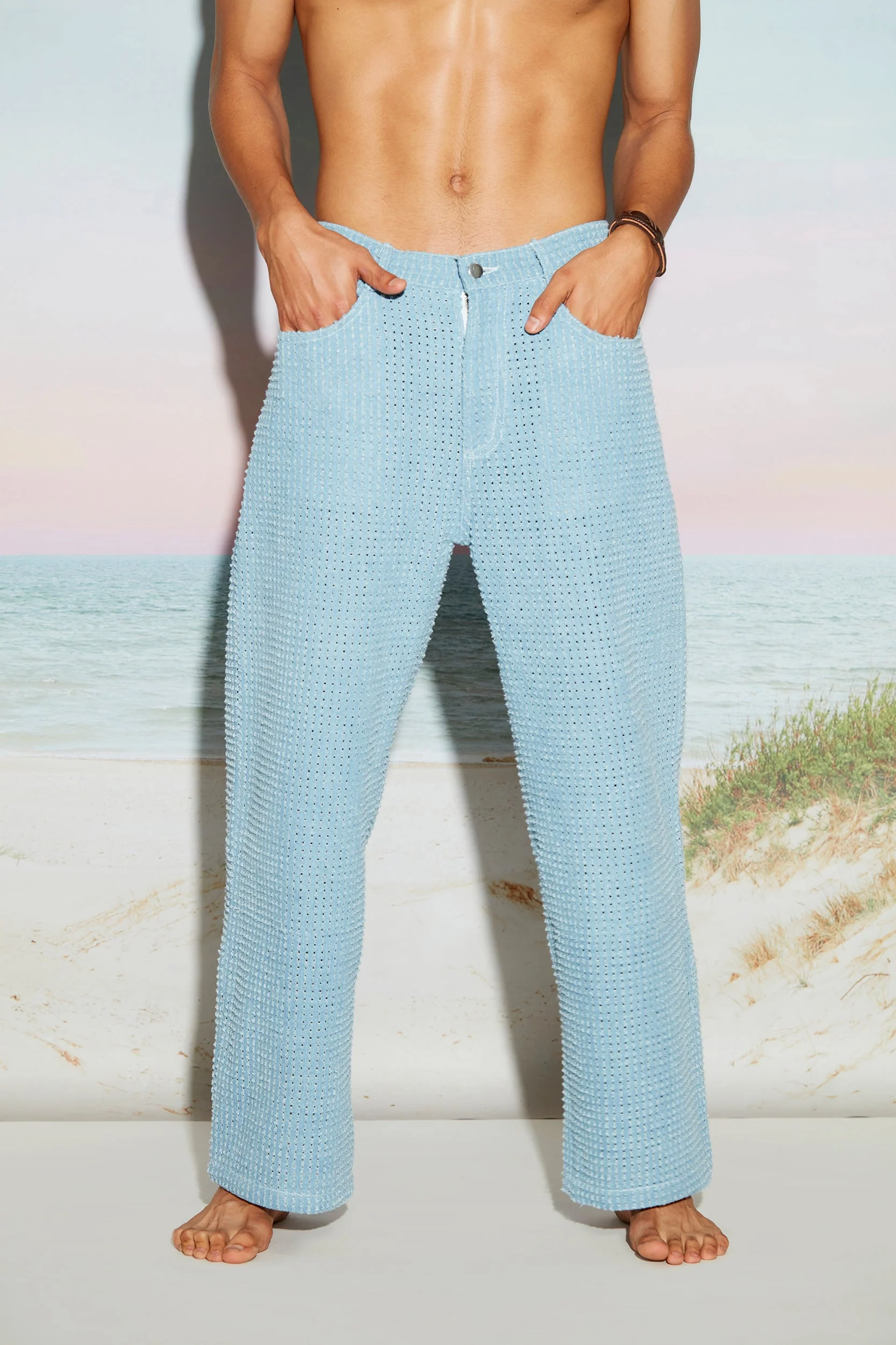 Engineered Distress Denim Baggy Jeans