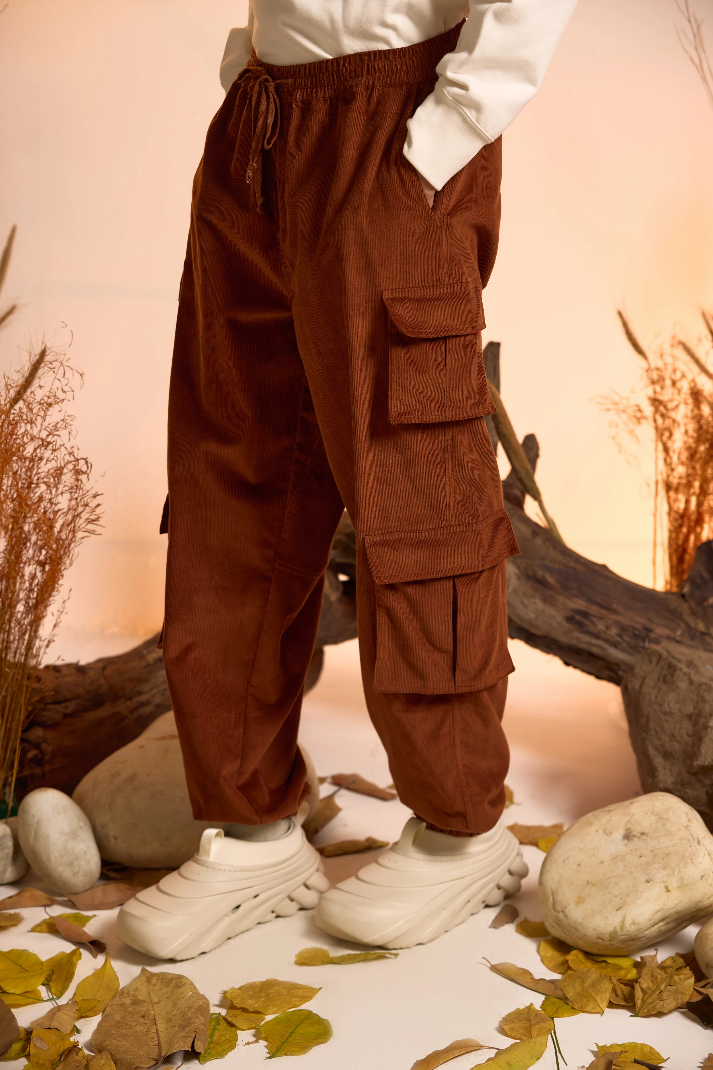 Corduroy Cargo Jogger Pant-Dark Brown-Men - Image 3
