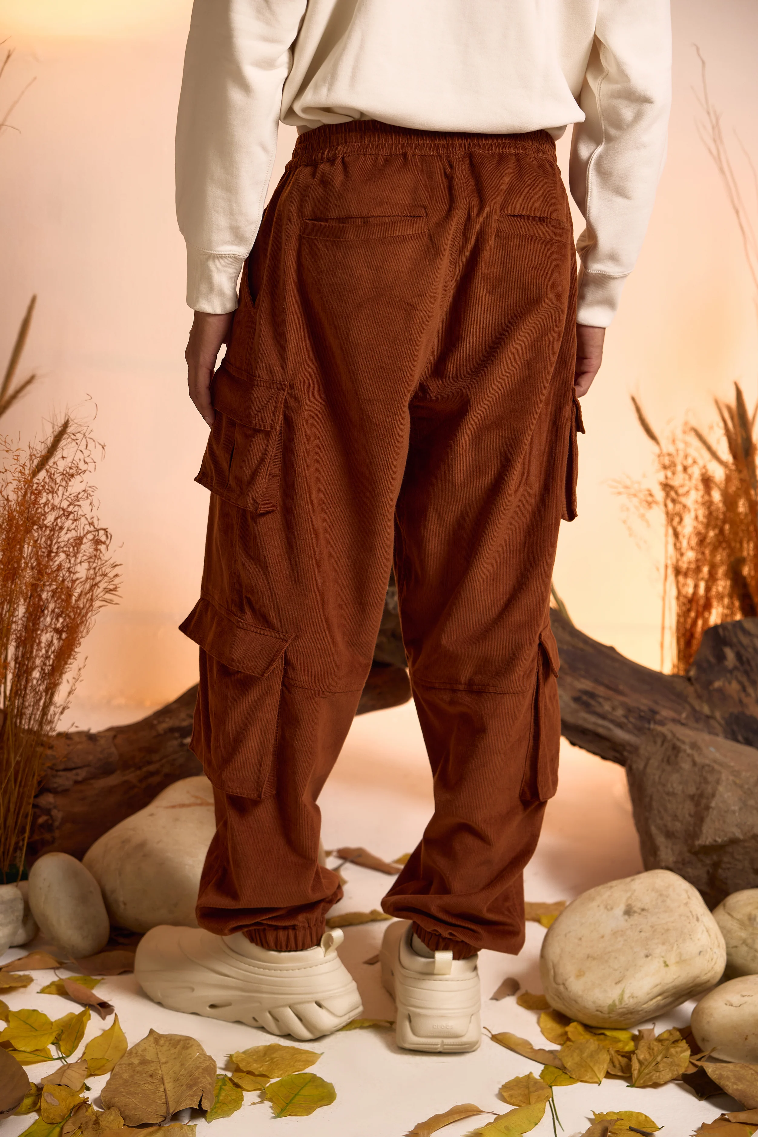 Corduroy Cargo Jogger Pant-Dark Brown-Men - Image 4