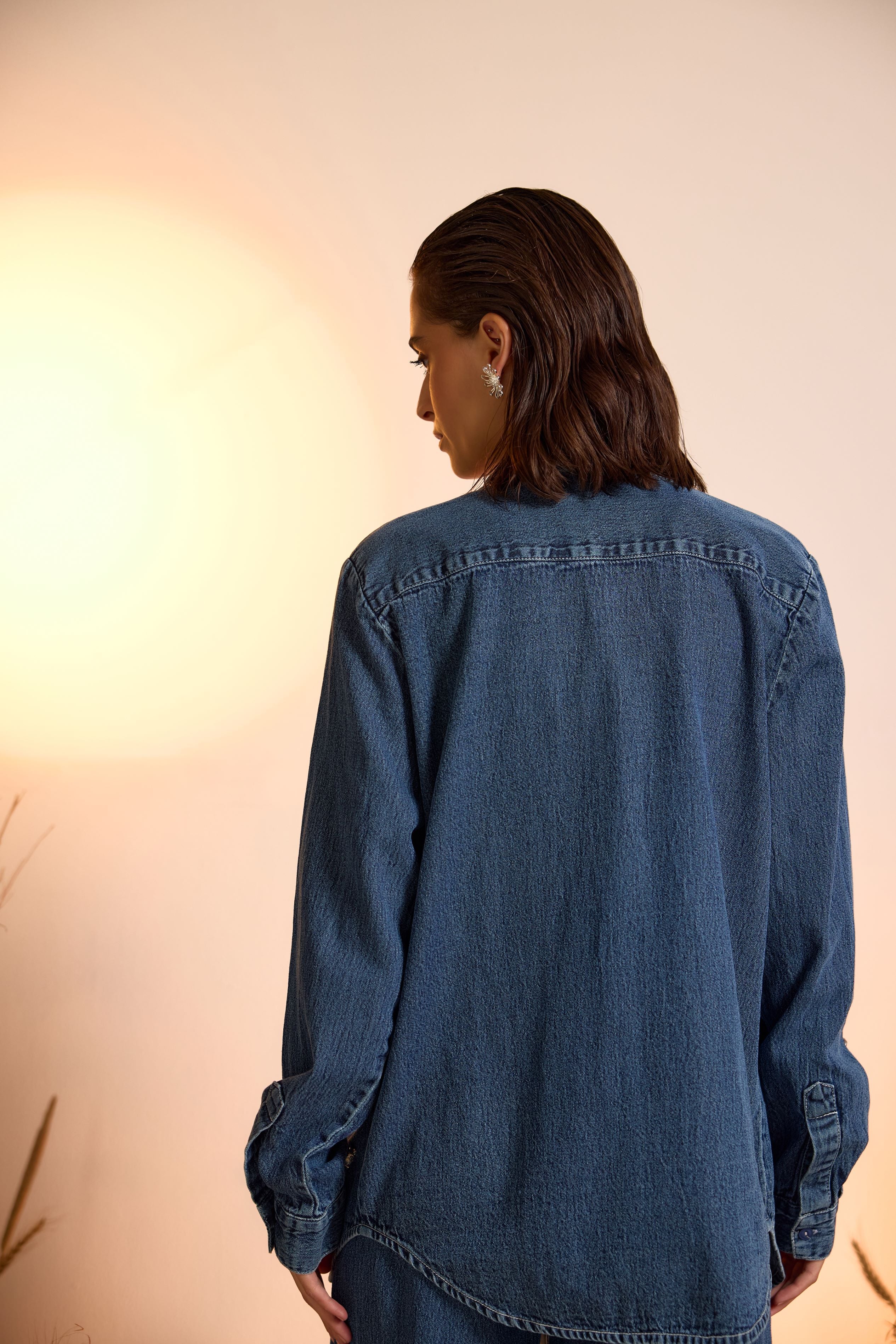 Crystal Studded Denim Shirt & Jeans Set - Image 11