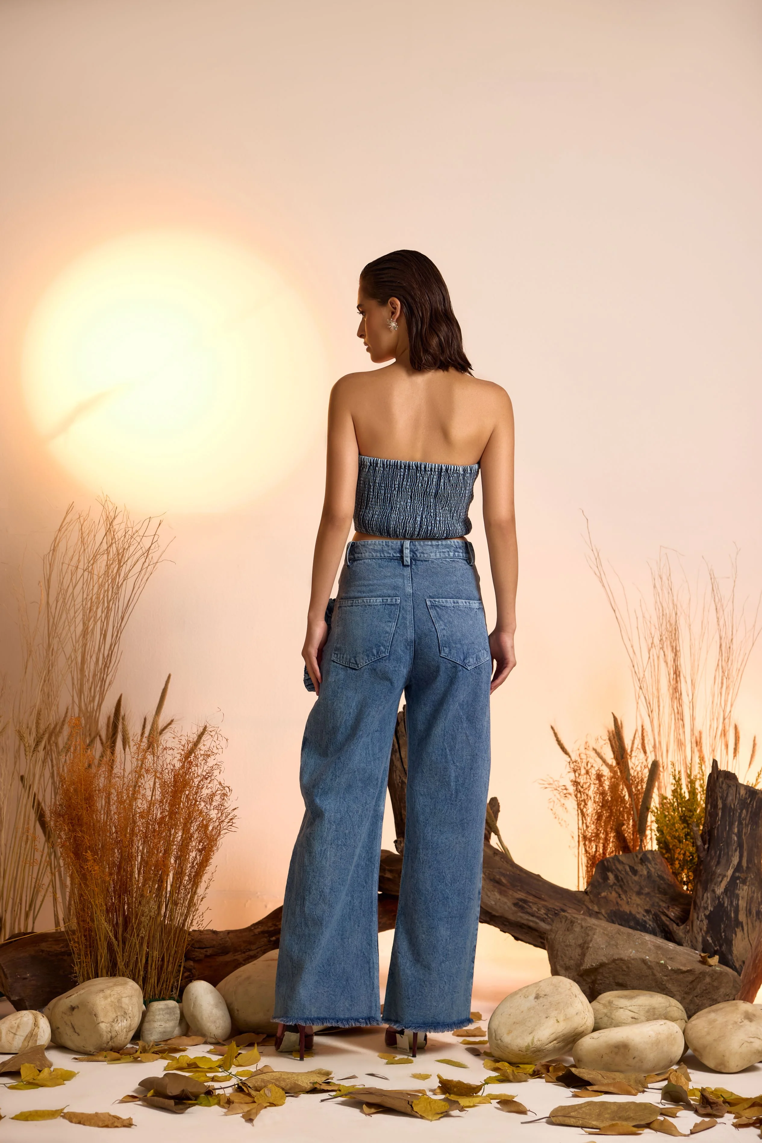 Denim Corsage Corset Denim Top - Image 3