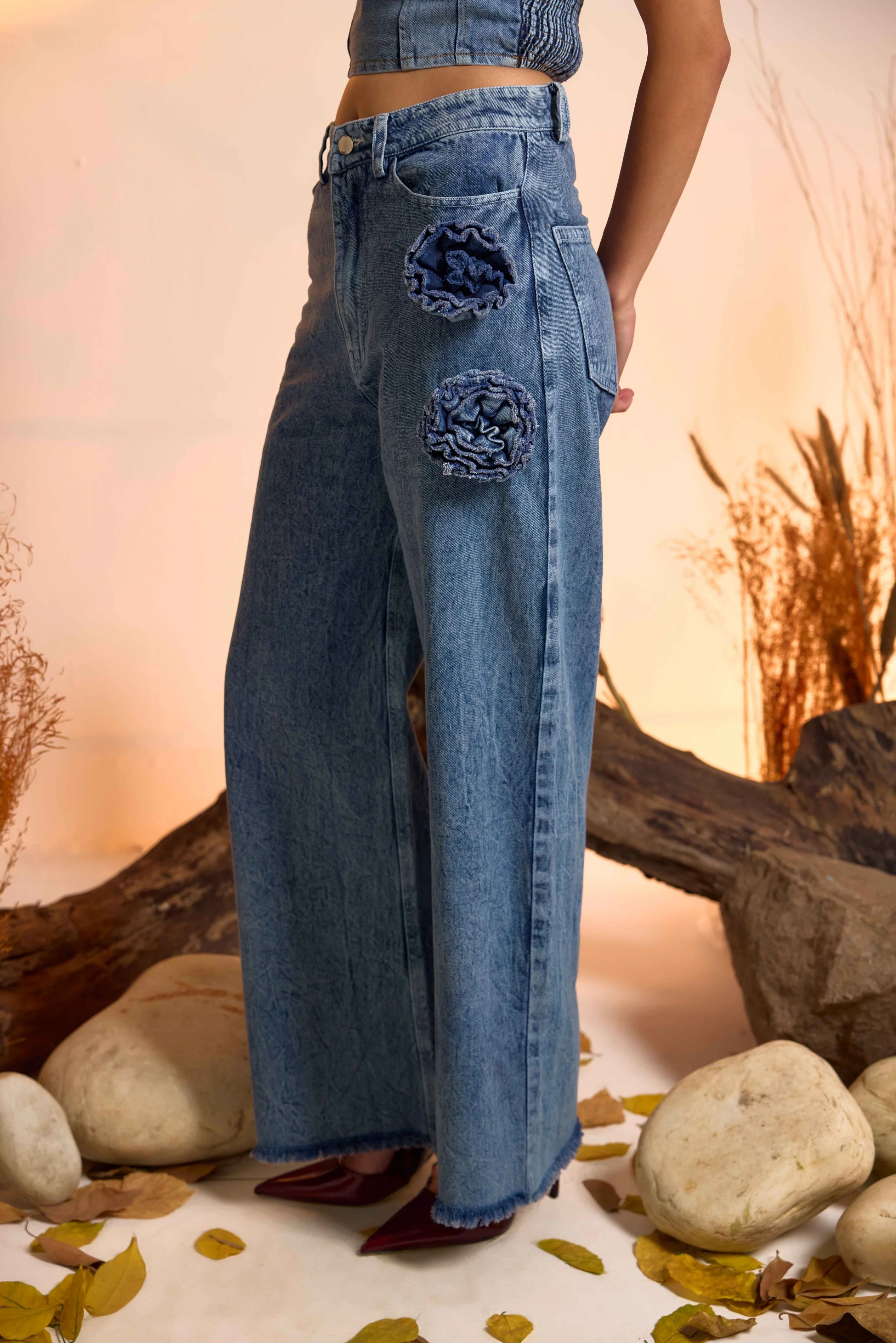Denim Corsage Straight Fit Jeans - Image 3