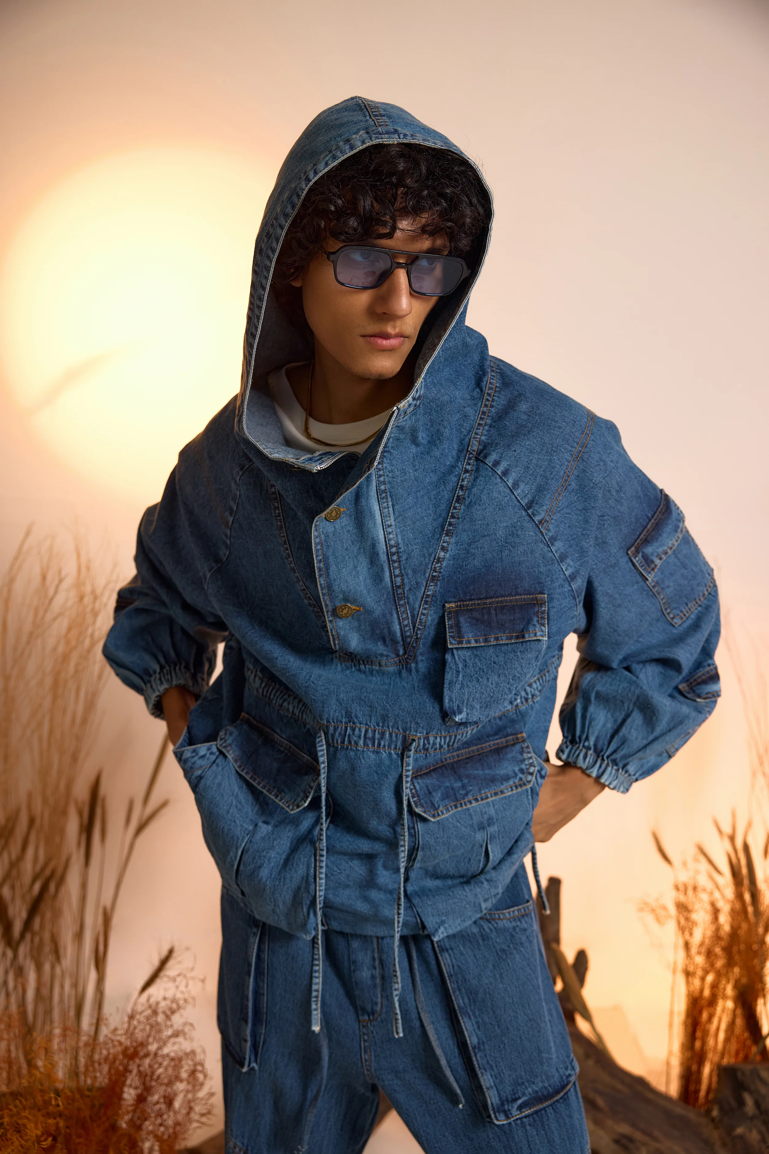 Drifter Denim Oversized Hoodie-Men - Image 2
