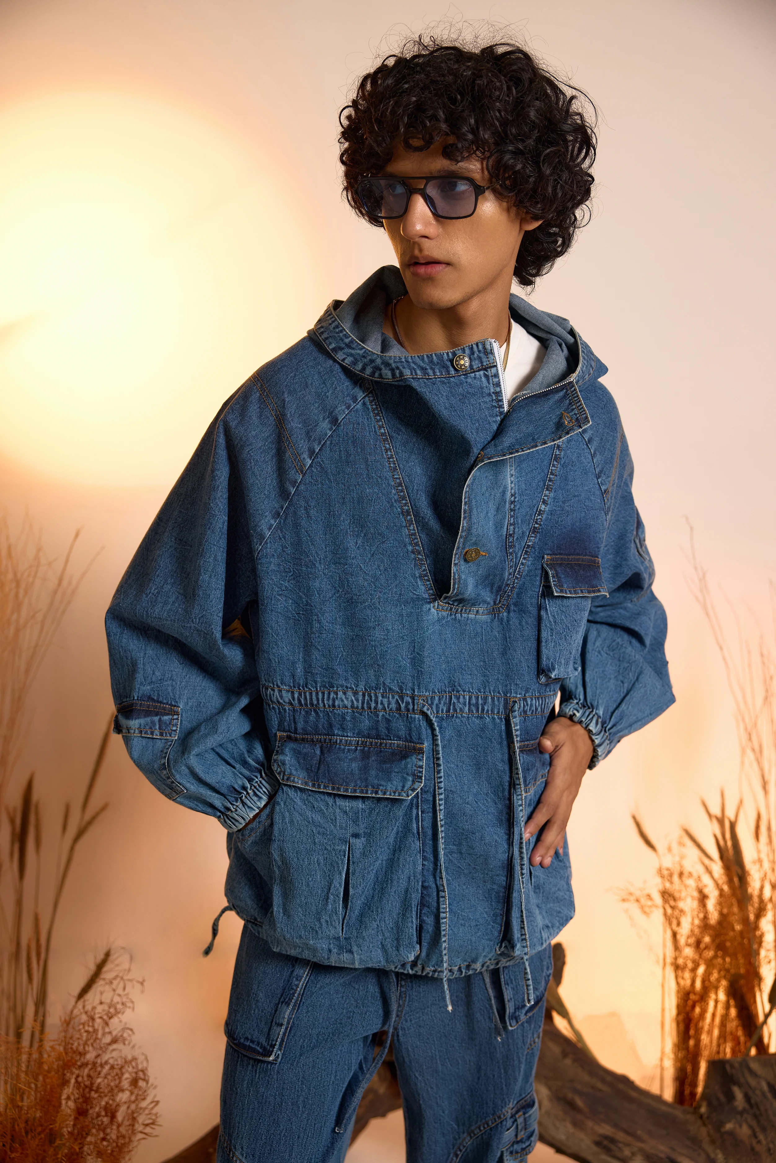 Drifter Denim Oversized Hoodie-Men - Image 3