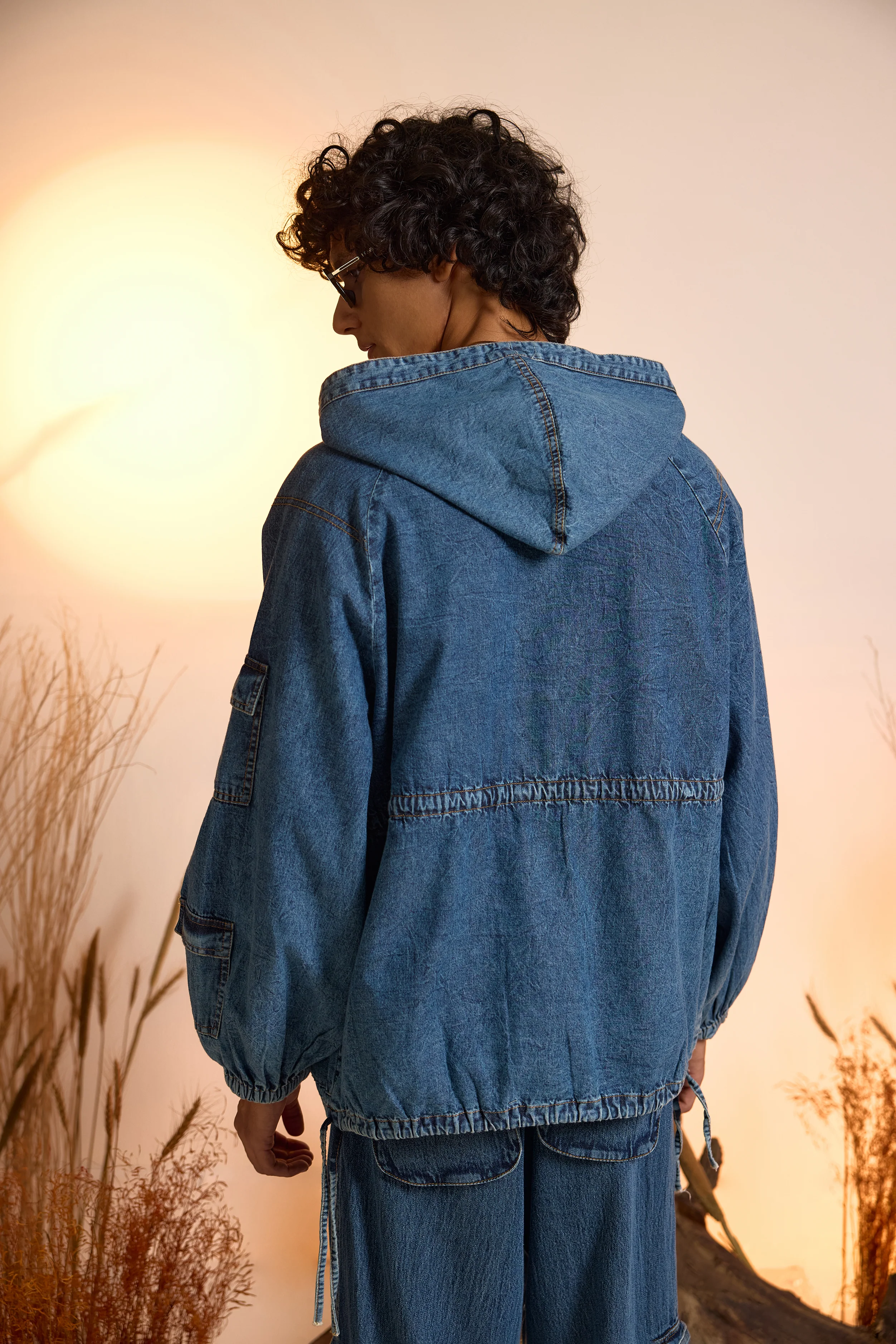 Drifter Denim Oversized Hoodie-Men - Image 4