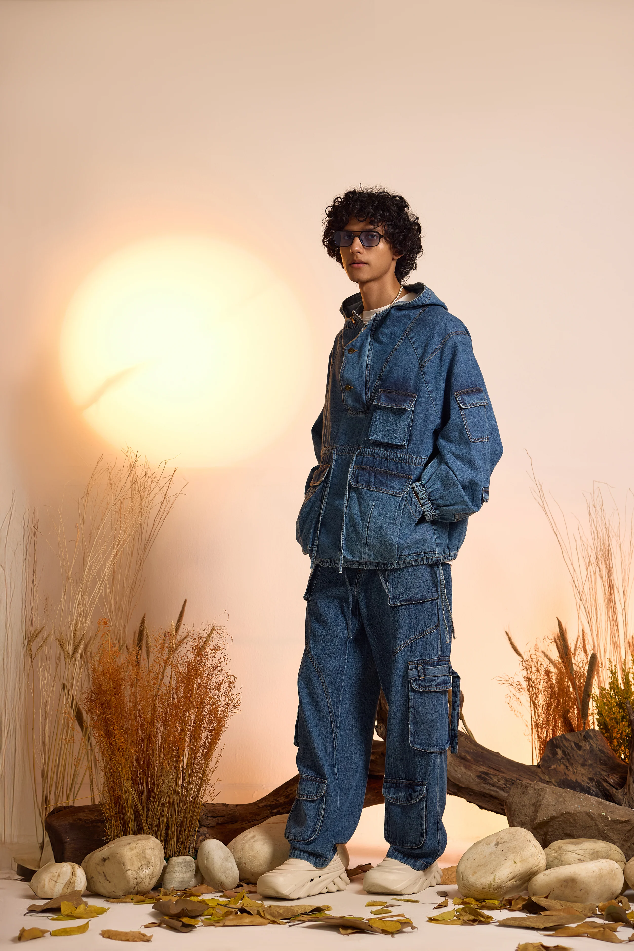 Drifter Denim Oversized Hoodie & Jeans Set-Men - Image 2