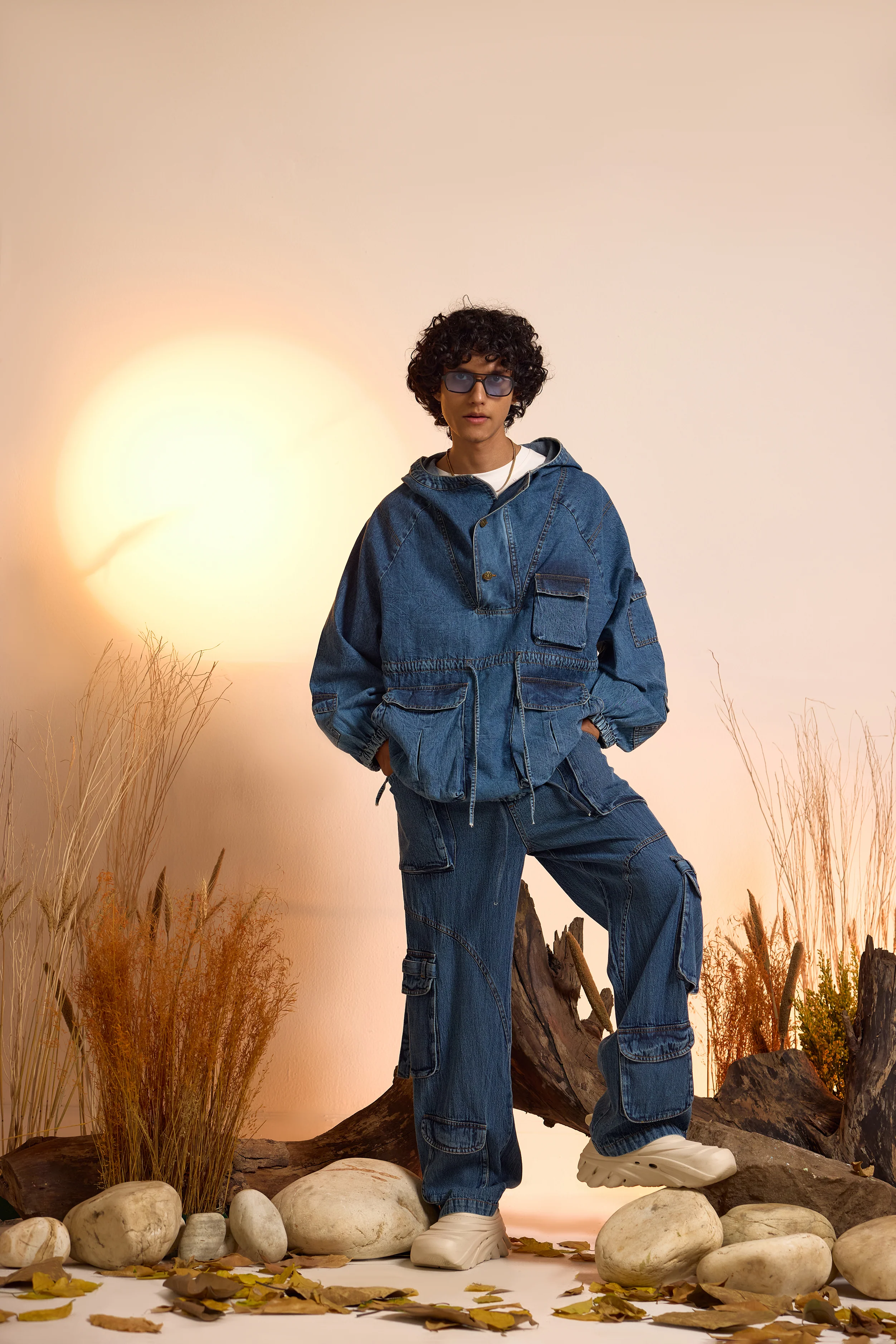 Drifter Denim Oversized Hoodie & Jeans Set-Men - Image 3