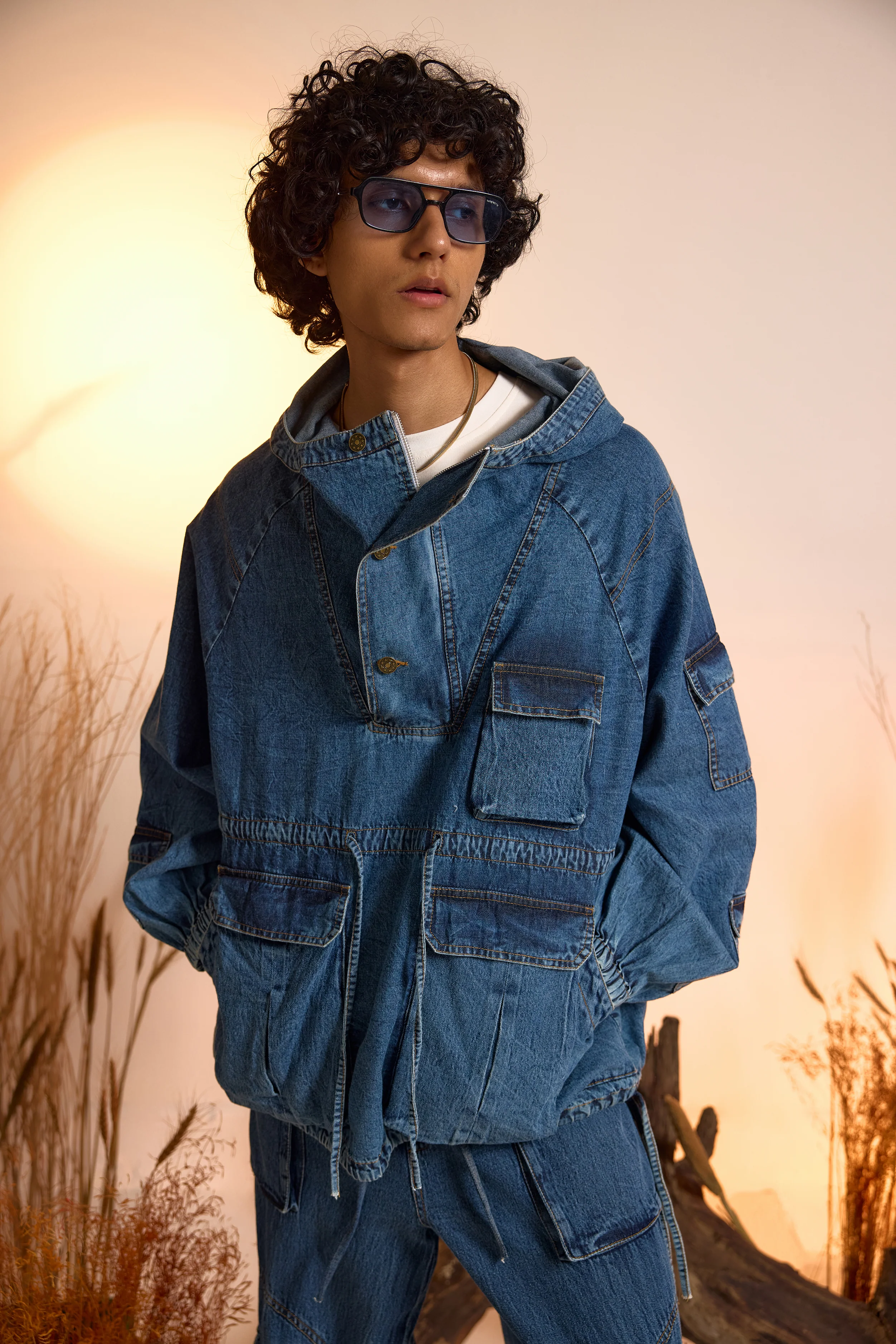 Drifter Denim Oversized Hoodie & Jeans Set-Men - Image 8