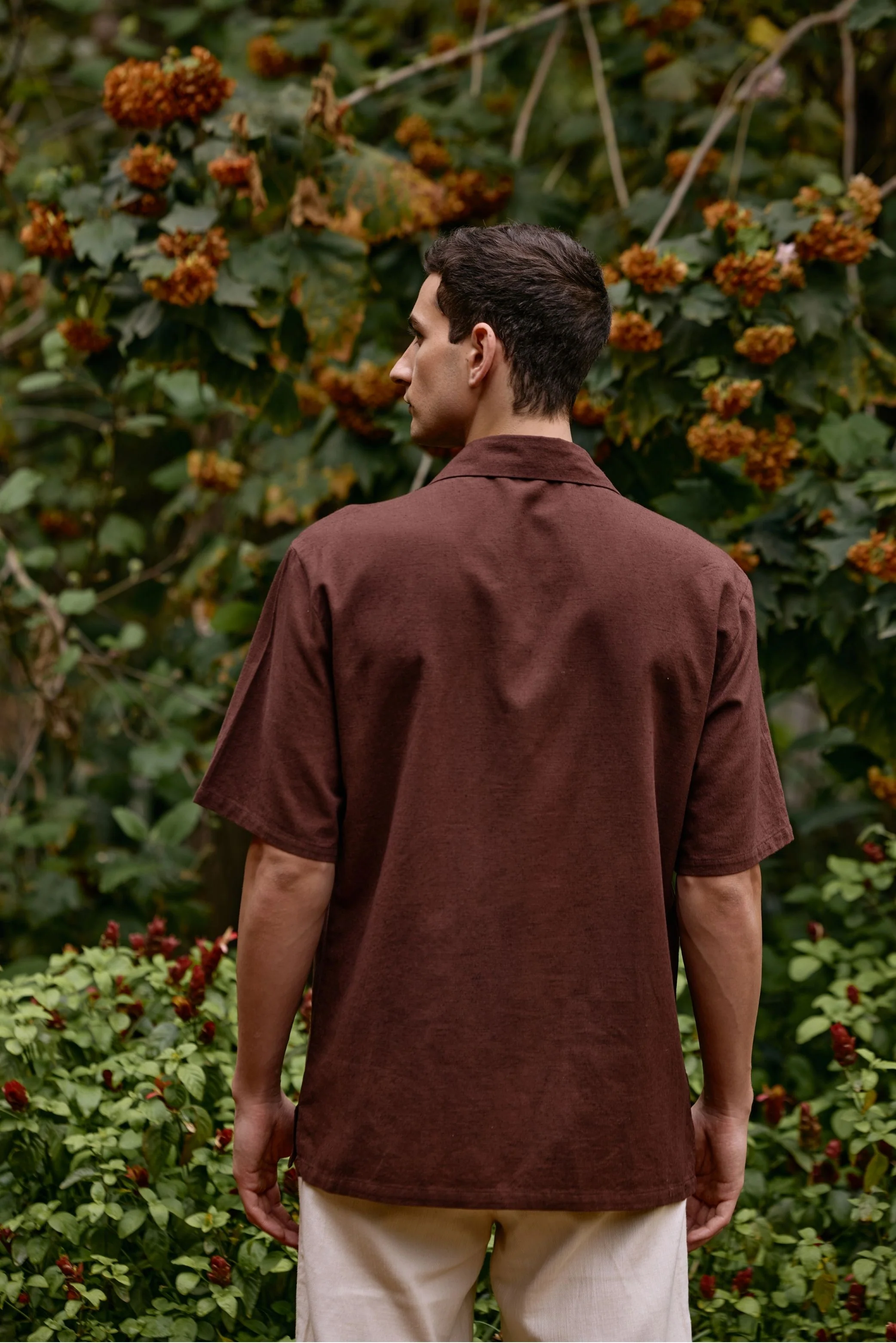 Earthy Brown Embroidered Shirt - Image 3