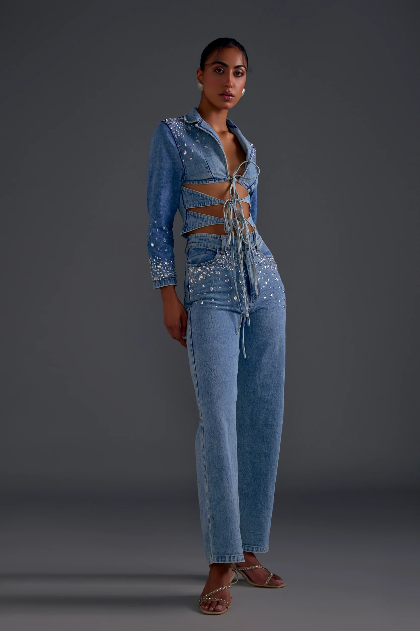 Embellished Wide Leg Jeans - Image 5