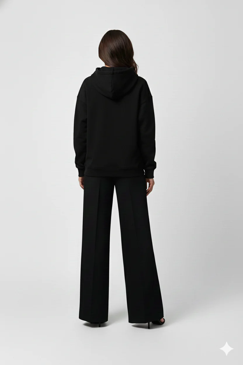 Emily In Paris: Printed Oversized Hoodie-Black - Image 2