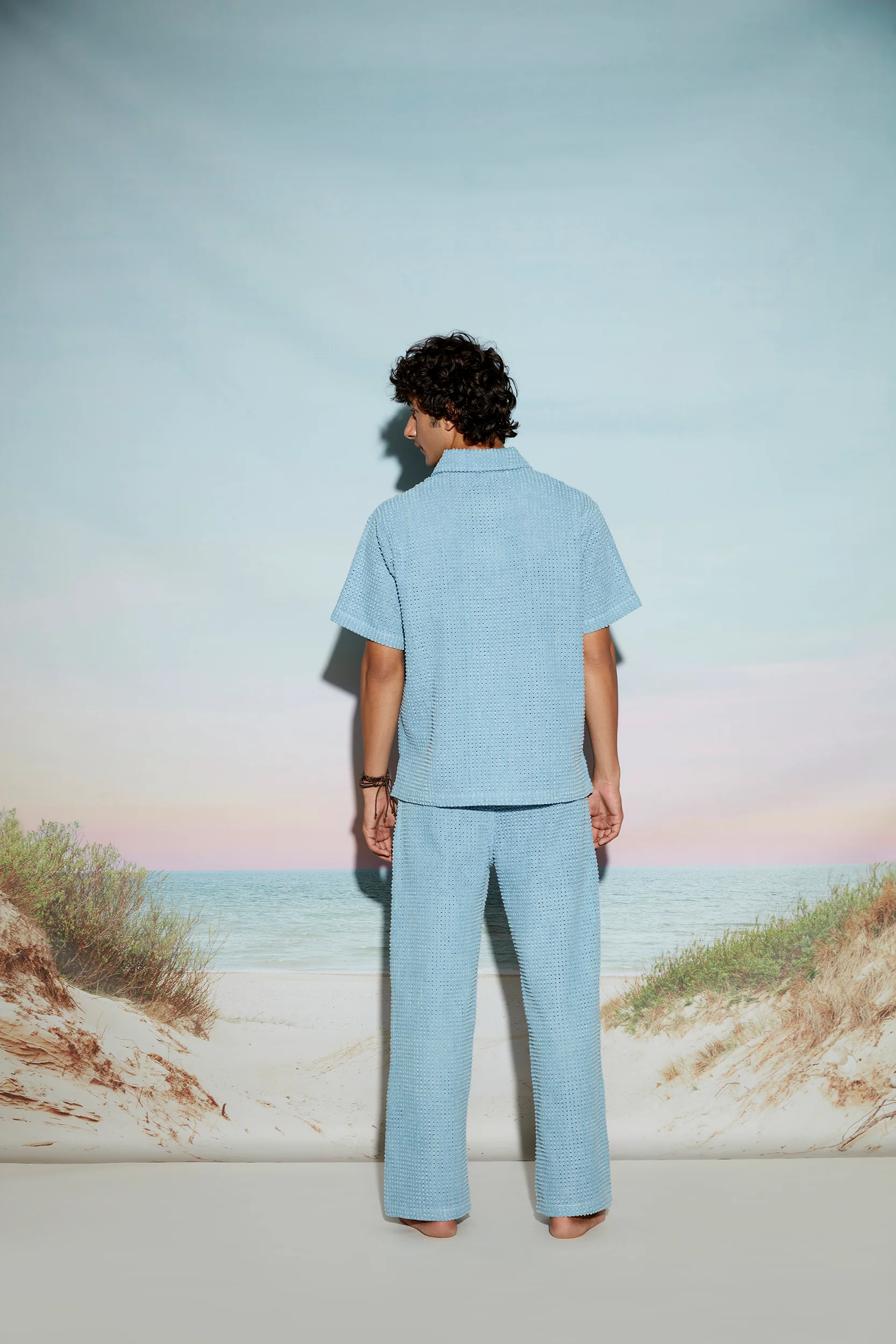 Engineered Distress Denim Men’s Polo Shirt - Image 4