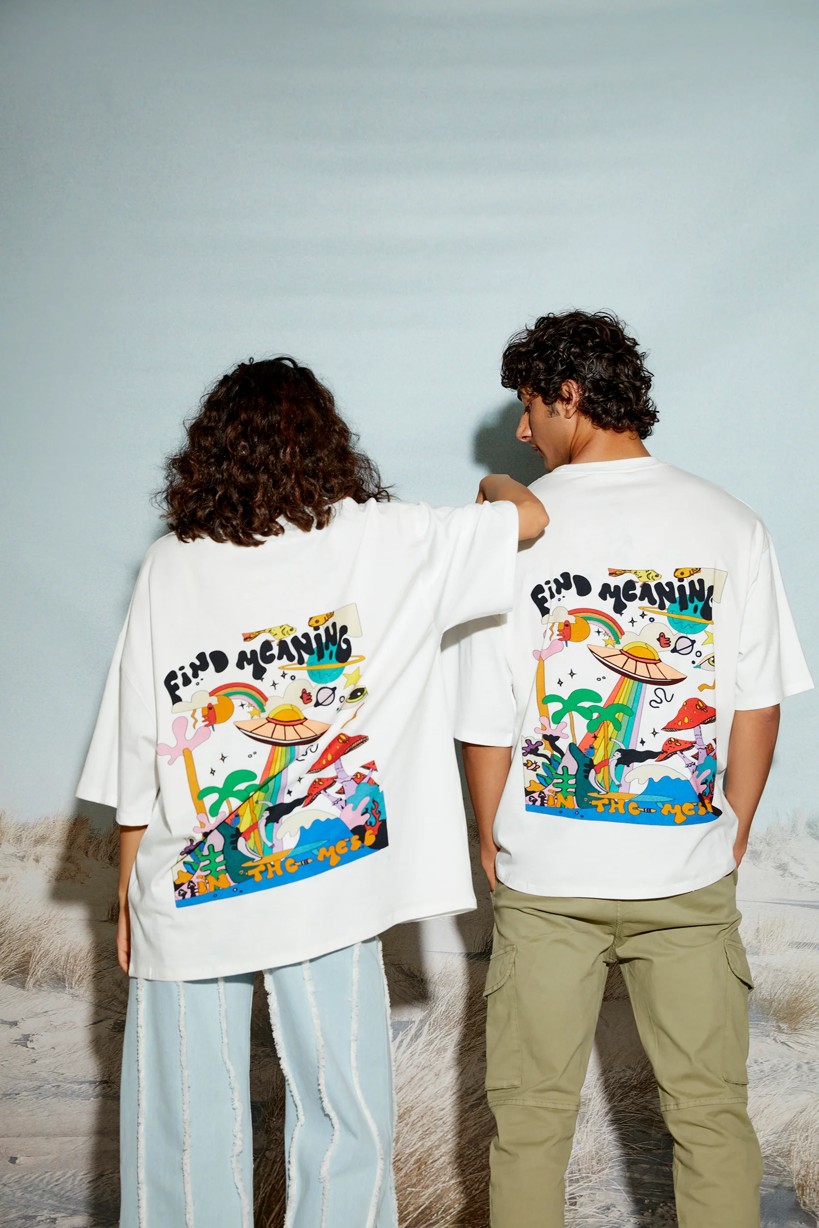 Find Meaning In The Mess Oversized T-shirt - Image 4