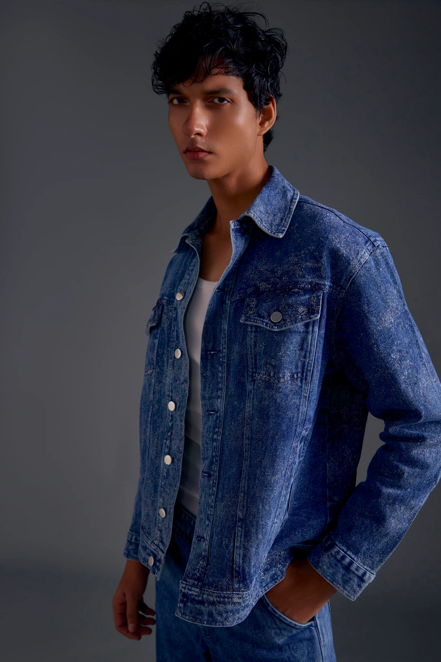 Foil Printed Oversized Jacket - Image 2
